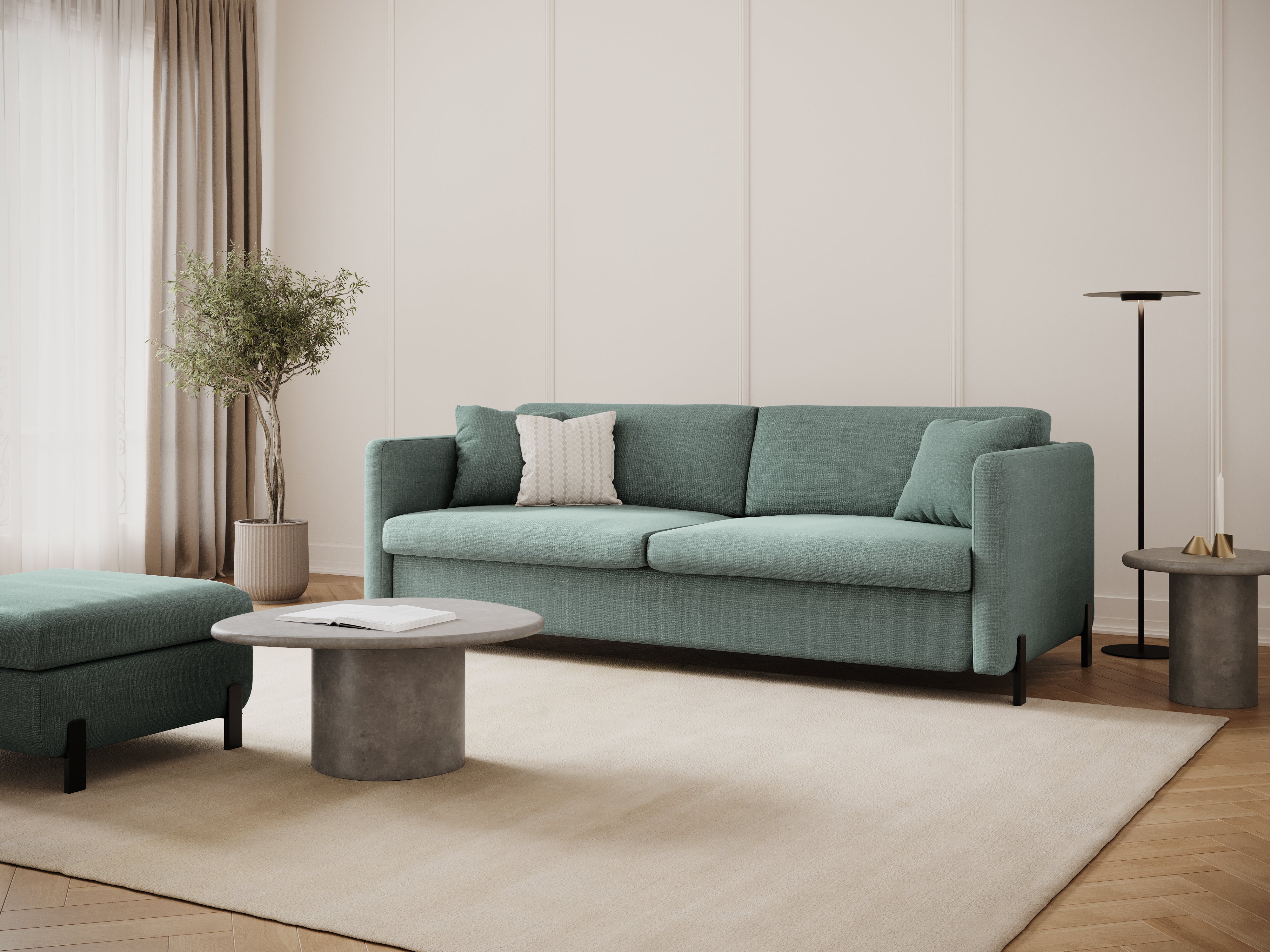 Sofa with bed function, "Gloria", 3 Seats, Mint, 202x102x80
Made in Europe
