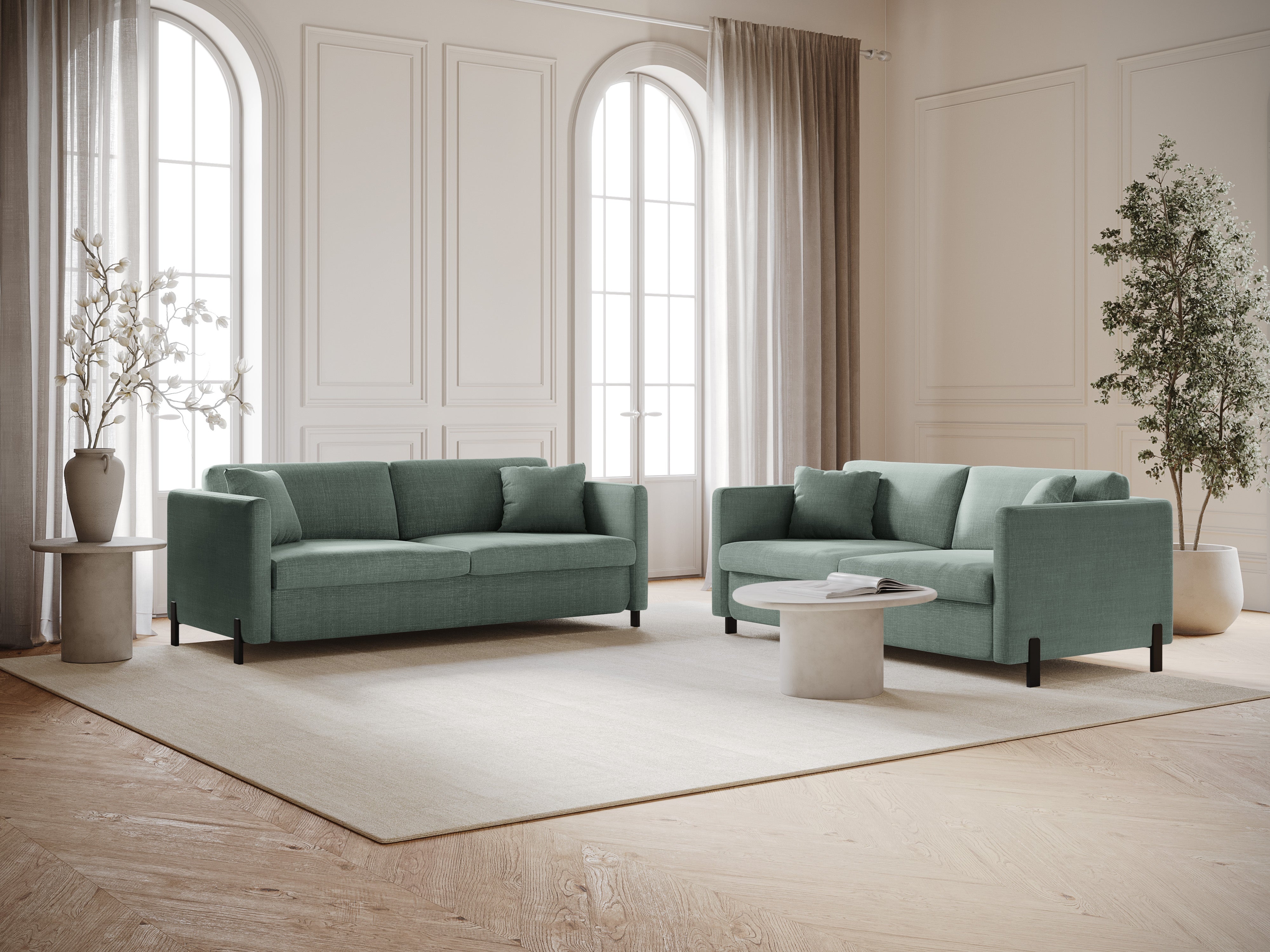 Sofa with bed function, "Gloria", 3 Seats, Mint, 202x102x80
Made in Europe