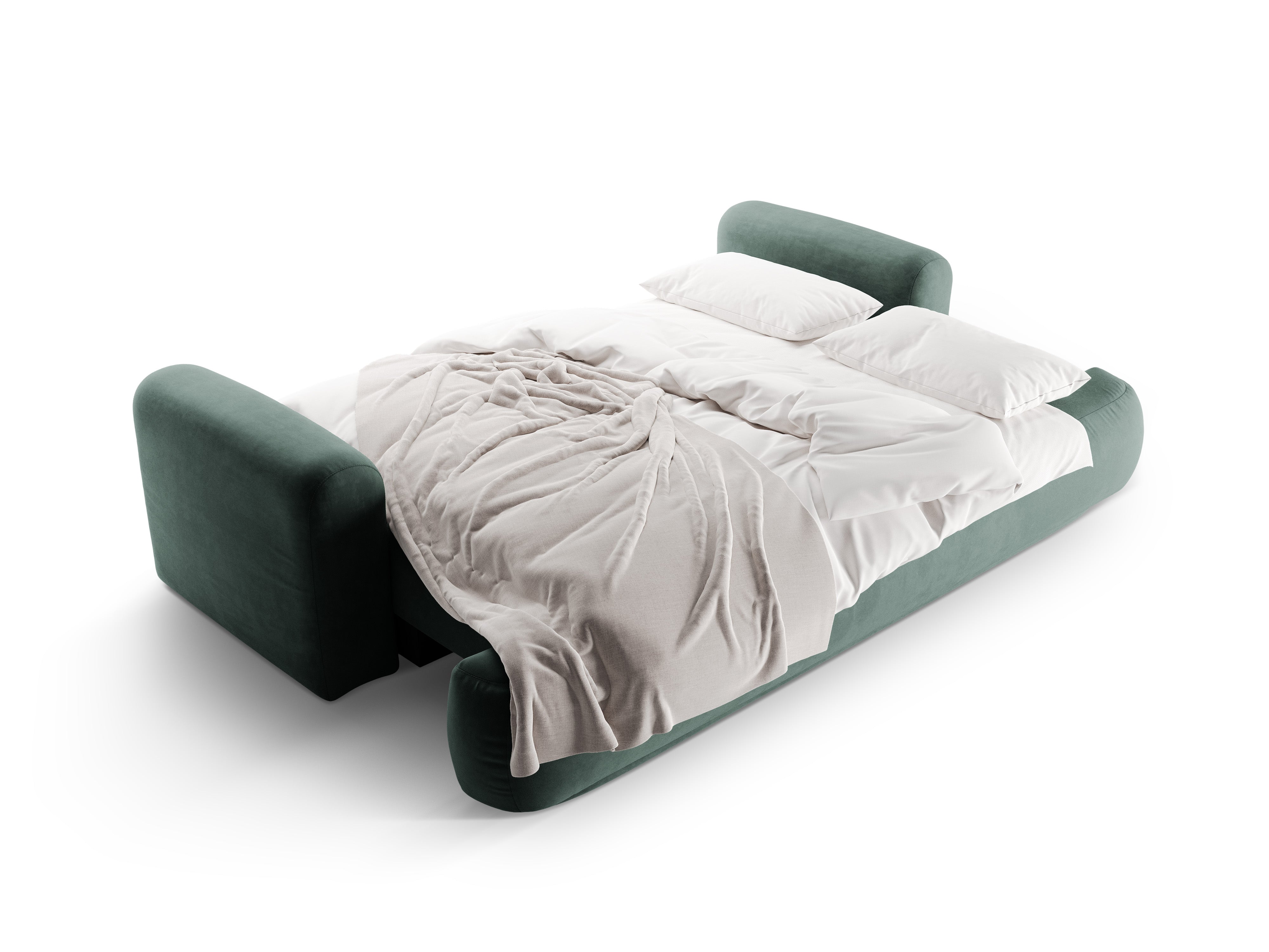 Velvet sofa with Ella Petrol sleeping function