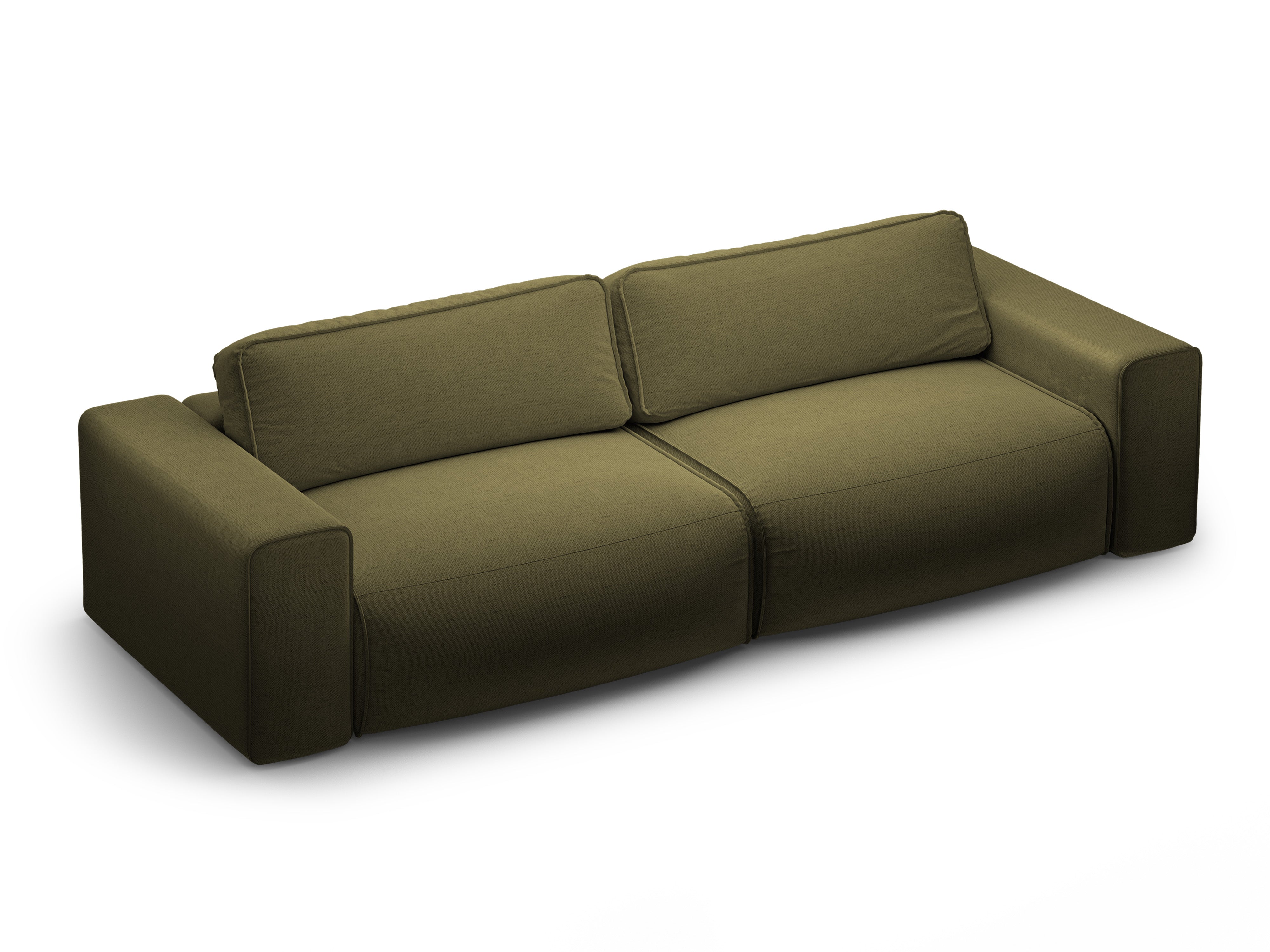 3-seater sofa with sleeping function VICTOR green chenille