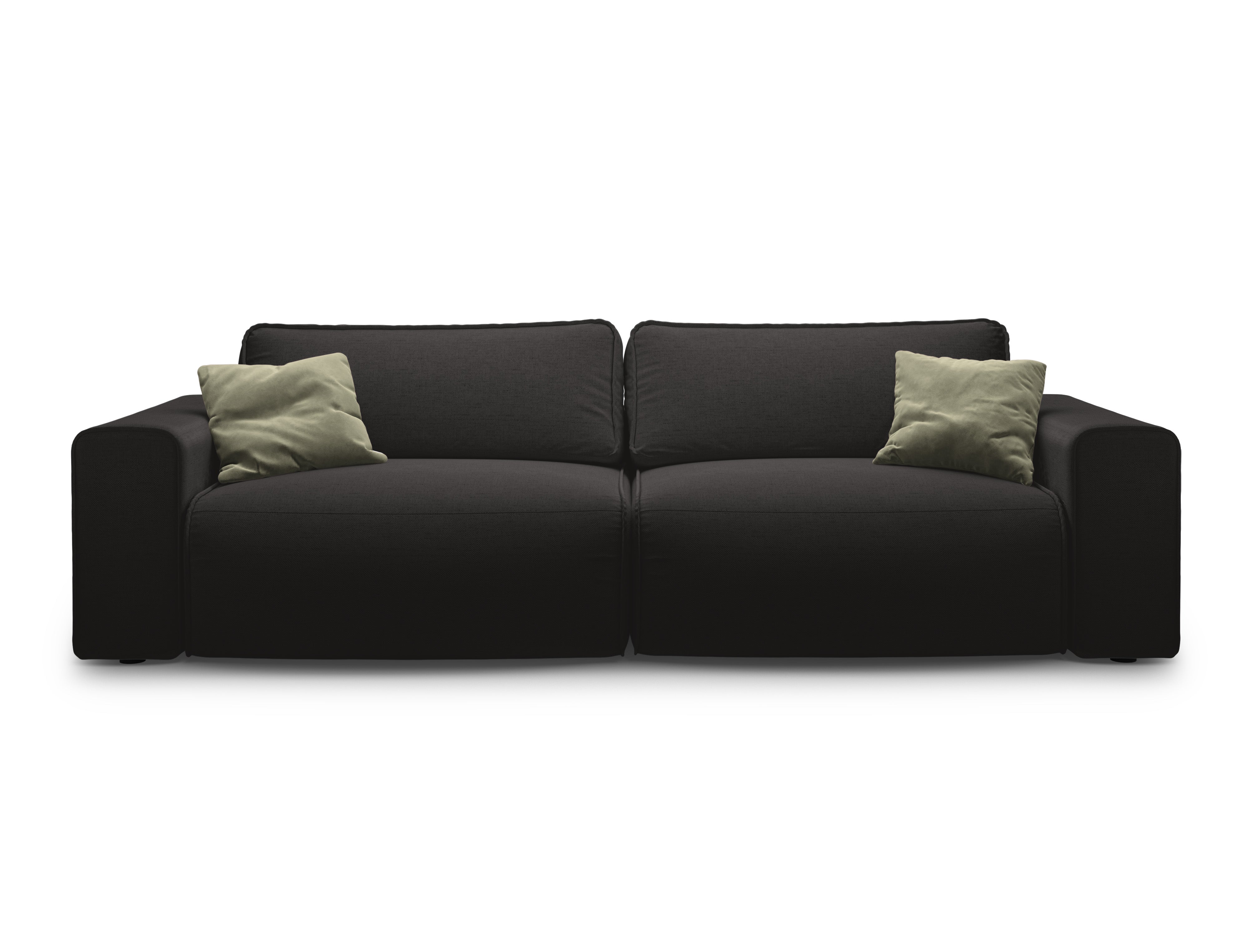 3-seater sofa with sleeping function VICTOR black chenille