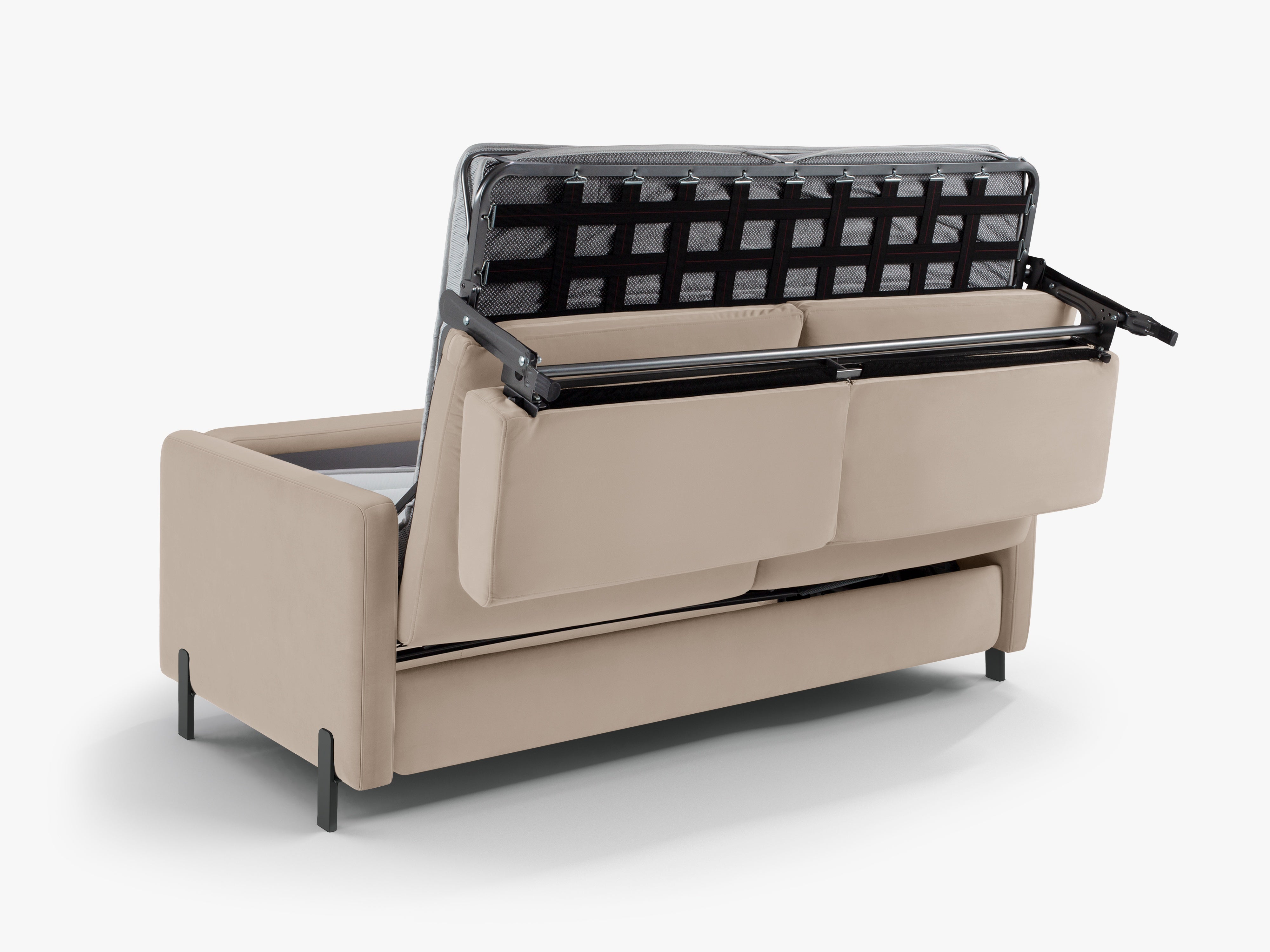 Velvet Sofa with Bed Function, "Gloria", 3 Seats, Beige, 202x102x80
Made in Europe