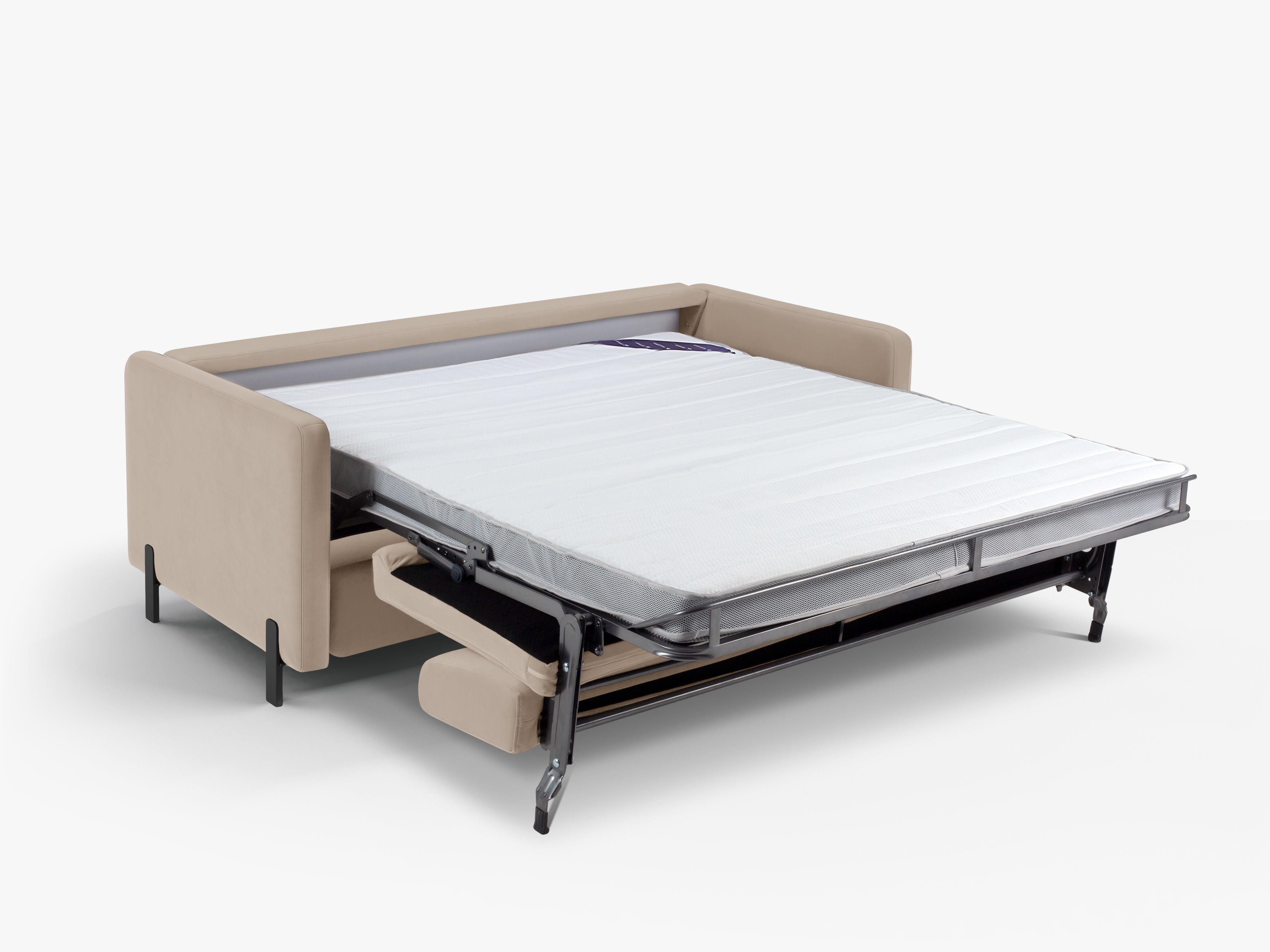 Velvet Sofa with Bed Function, "Gloria", 3 Seats, Beige, 202x102x80
Made in Europe