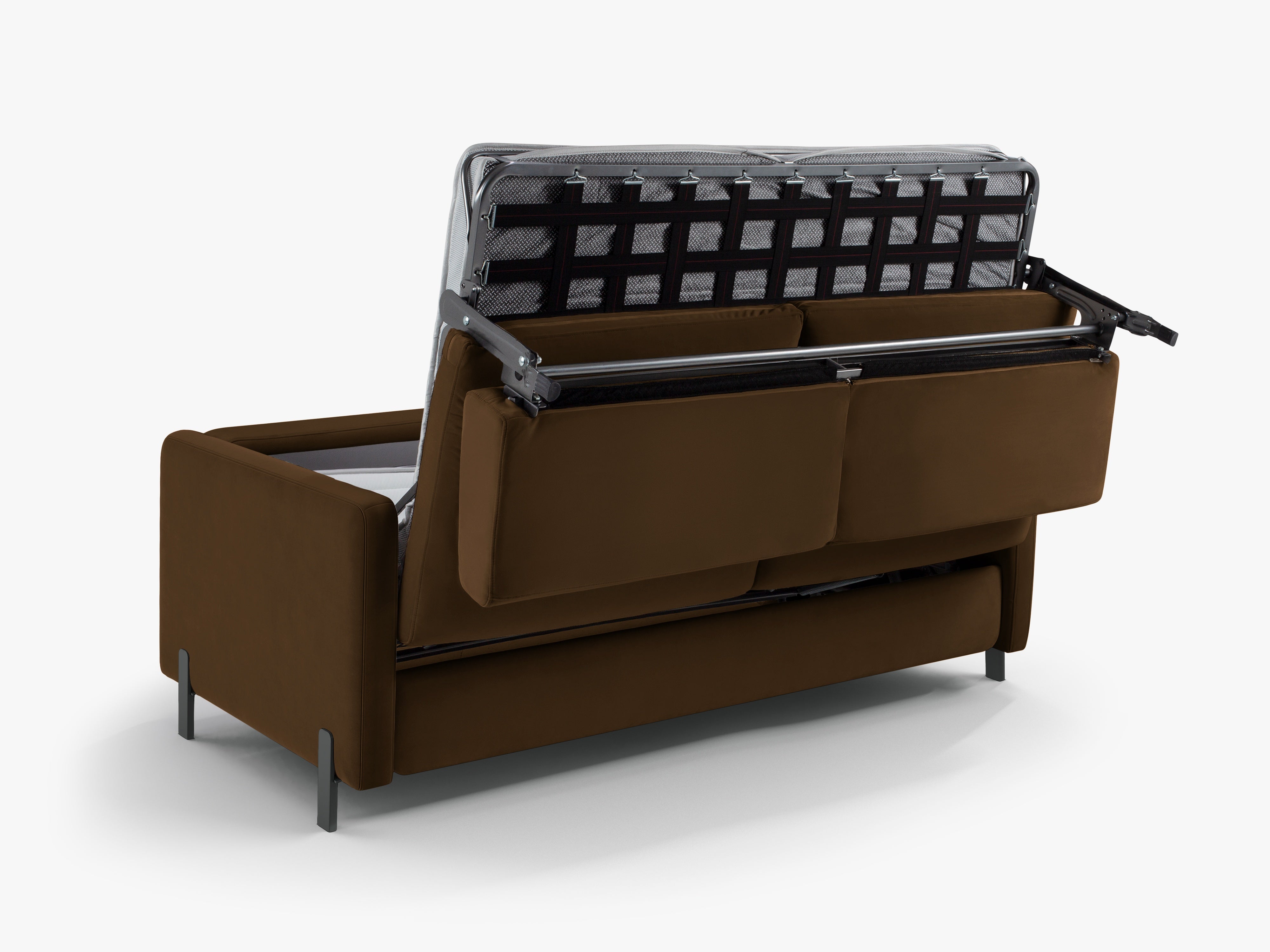 Velvet Sofa with Bed Function, "Gloria", 3 Seats, Chocolate, 202x102x80
Made in Europe