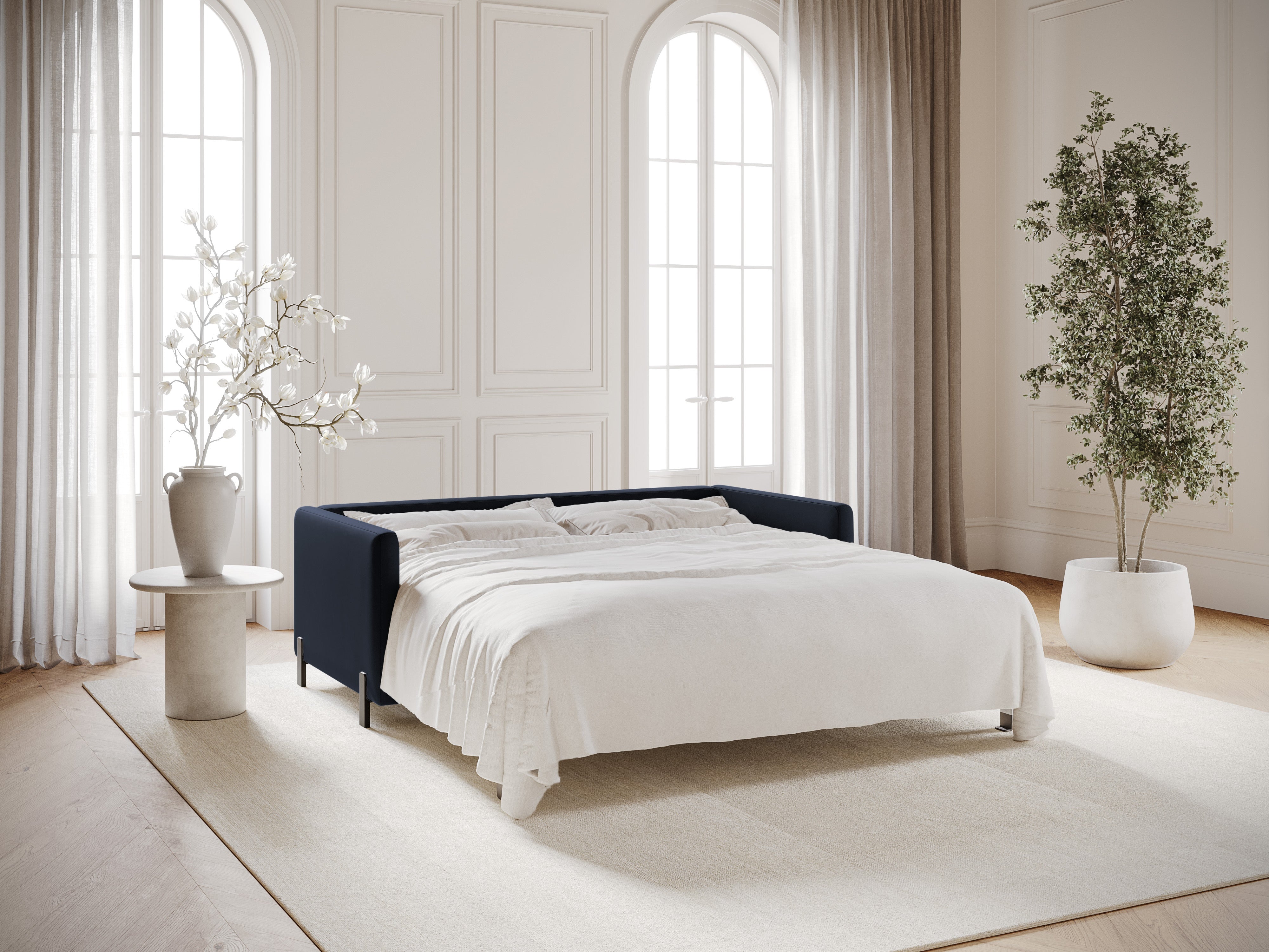Velvet Sofa with Bed Function, "Gloria", 3 Seats, Royal Blue, 202x102x80
Made in Europe
