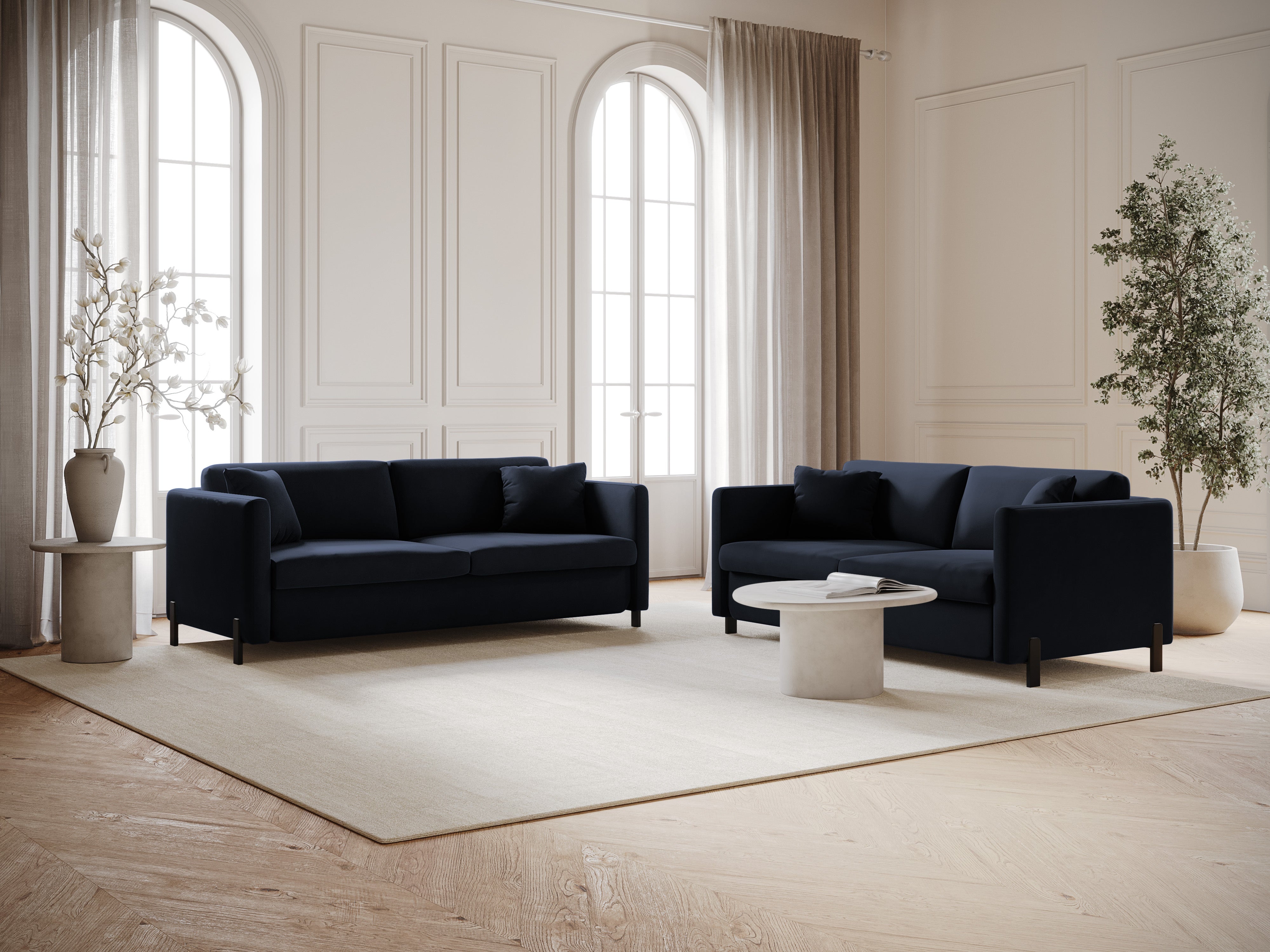 Velvet Sofa with Bed Function, "Gloria", 3 Seats, Royal Blue, 202x102x80
Made in Europe