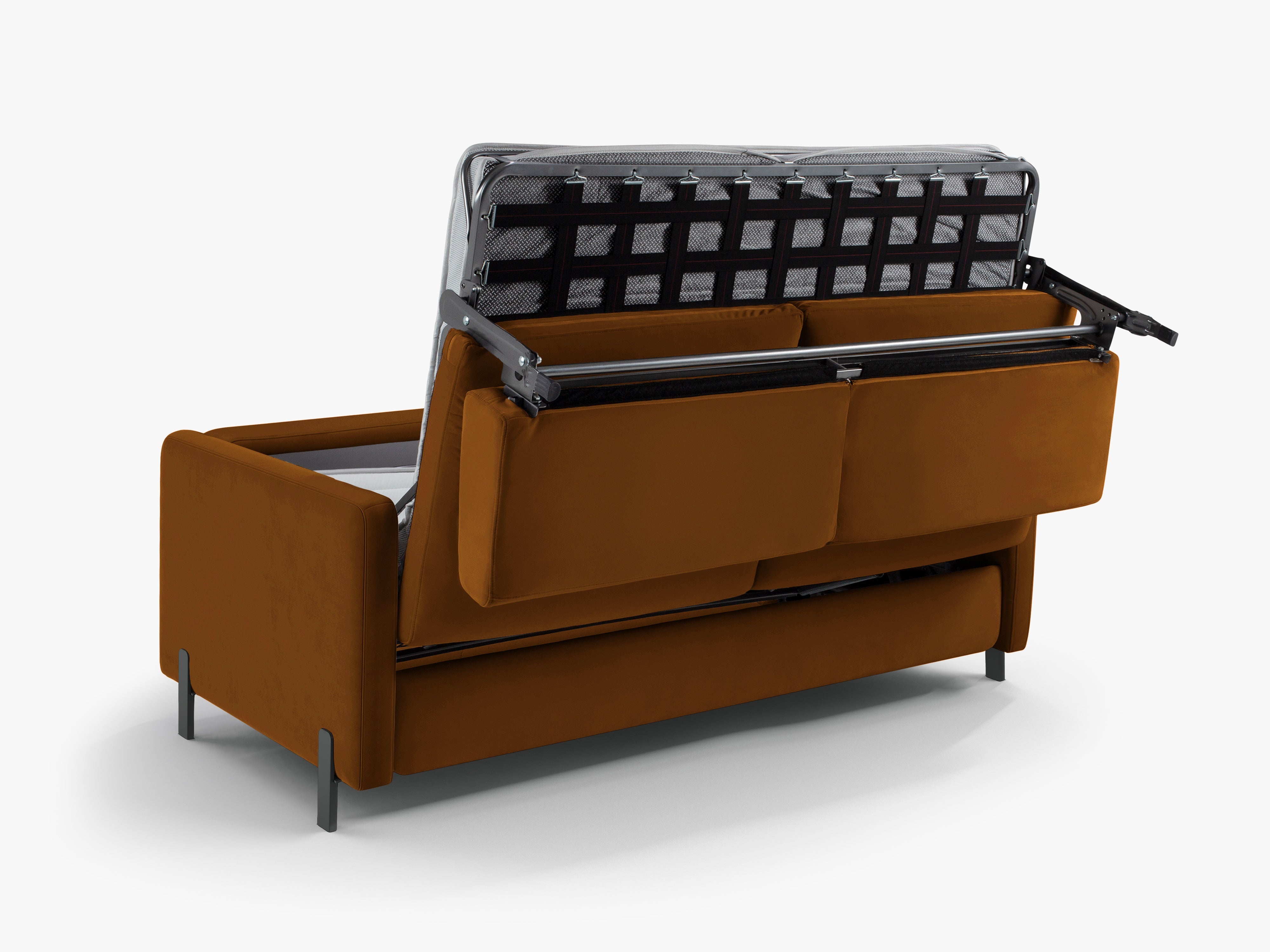 Velvet Sofa with Bed Function, "Gloria", 3 Seats, Brown, 202x102x80
Made in Europe