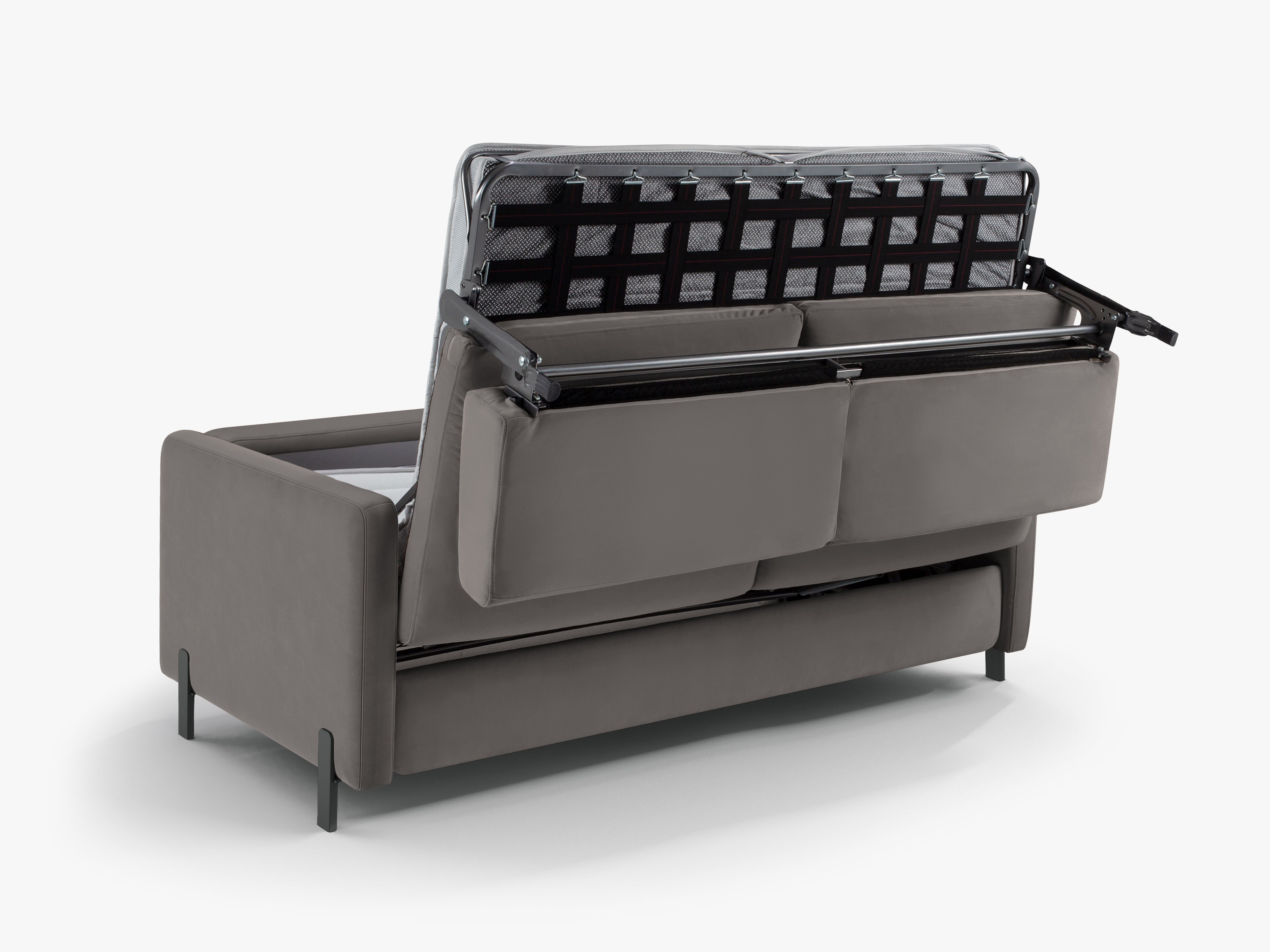Velvet Sofa with Bed Function, "Gloria", 3 Seats, Gray, 202x102x80
Made in Europe