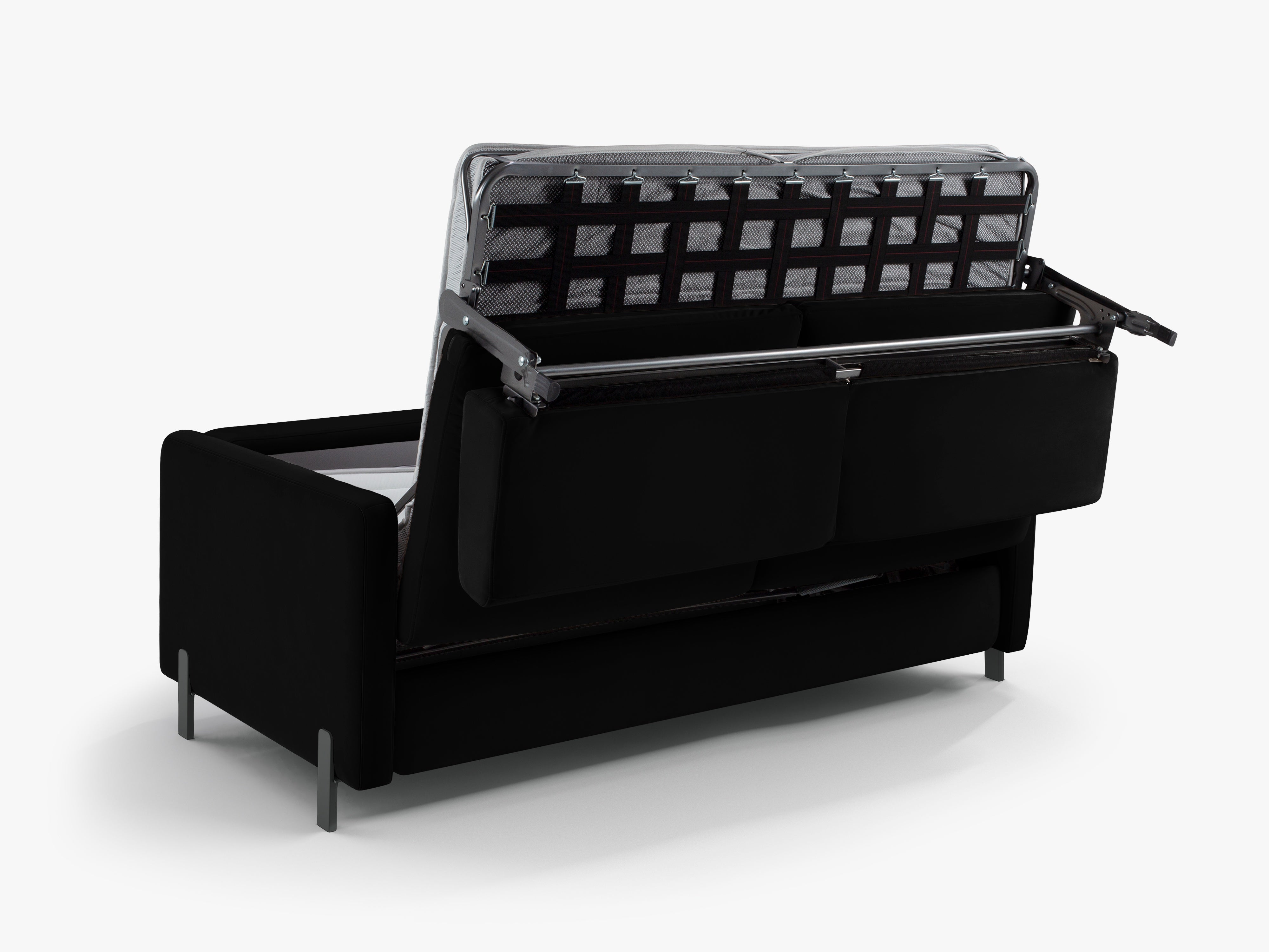Velvet Sofa with Bed Function, "Gloria", 3 Seats, Black, 202x102x80
Made in Europe