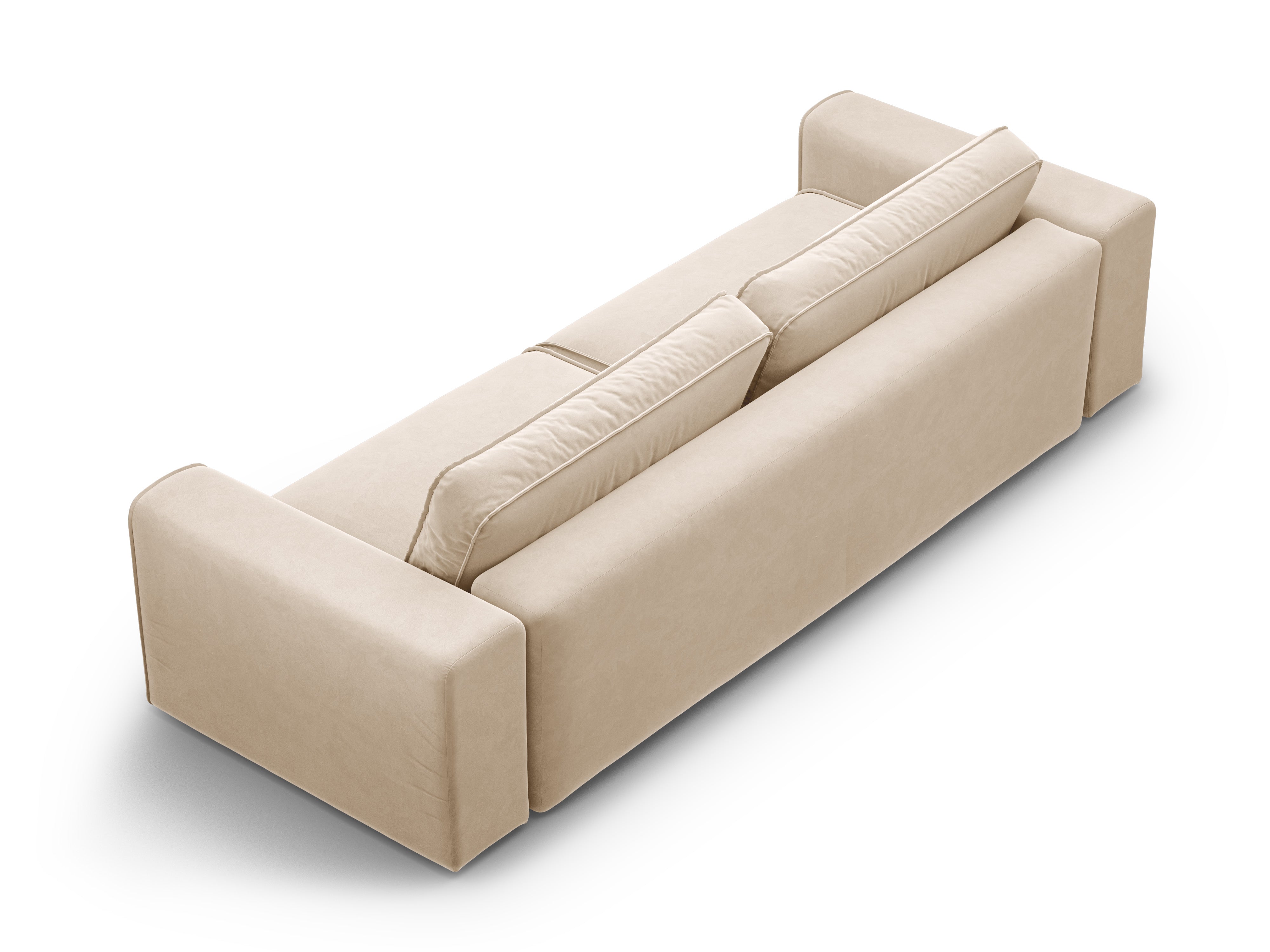 Sofa aus Samt für 3 Personen mit Schlaf-Funktion VICTOR beige