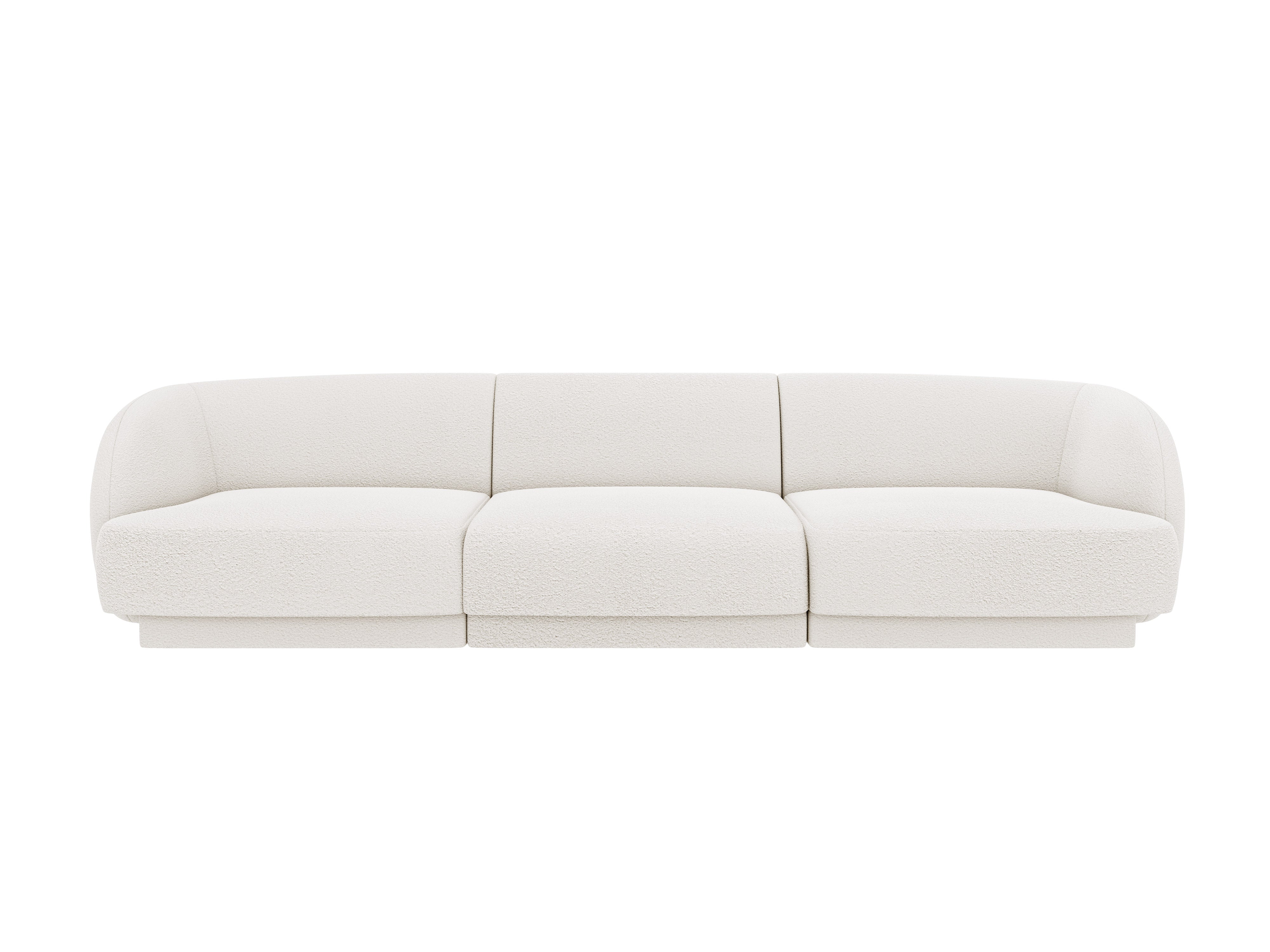 3-seater Sofa MILEY white boucle