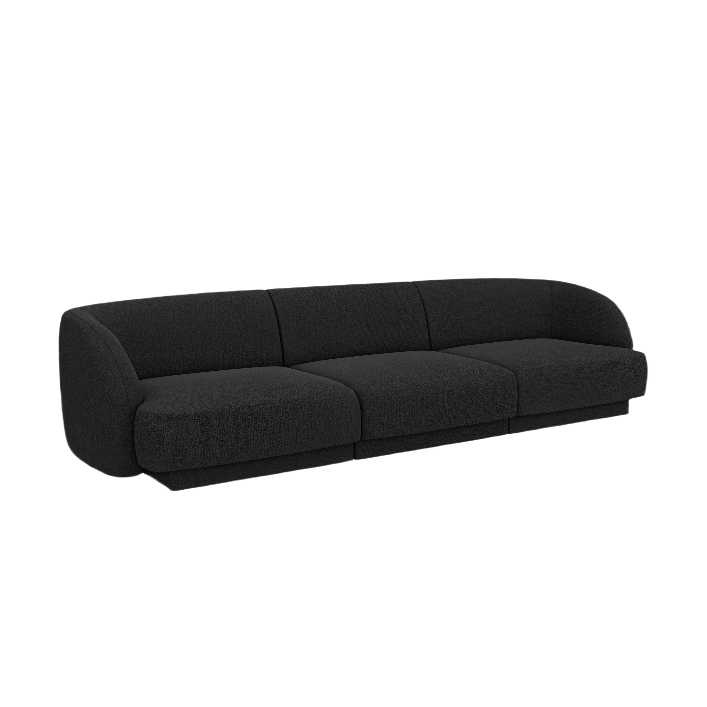 Sofa 3-Sitzer MILEY schwarzes Boucle
