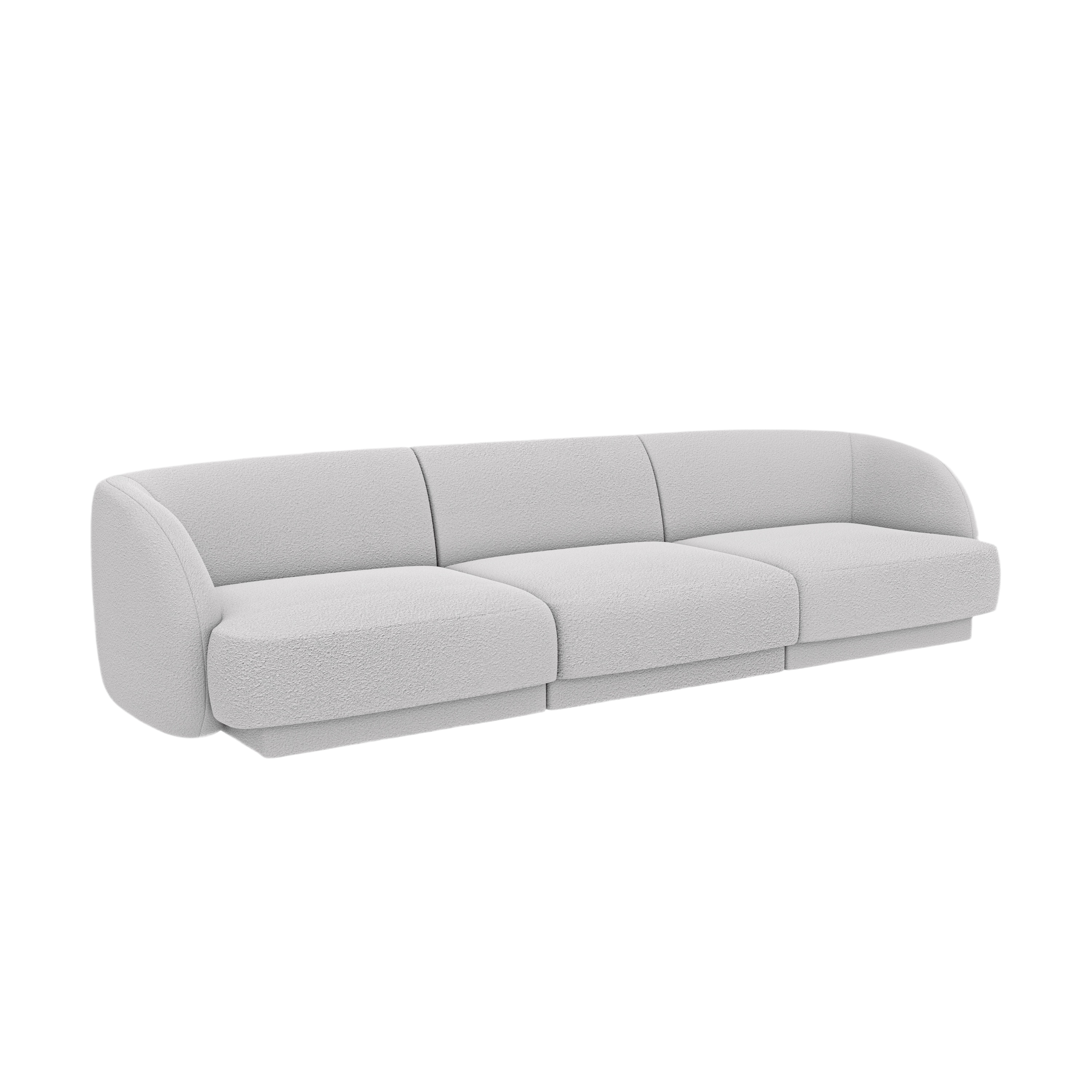 Sofa 3-Sitzer MILEY hellgrau Boucle