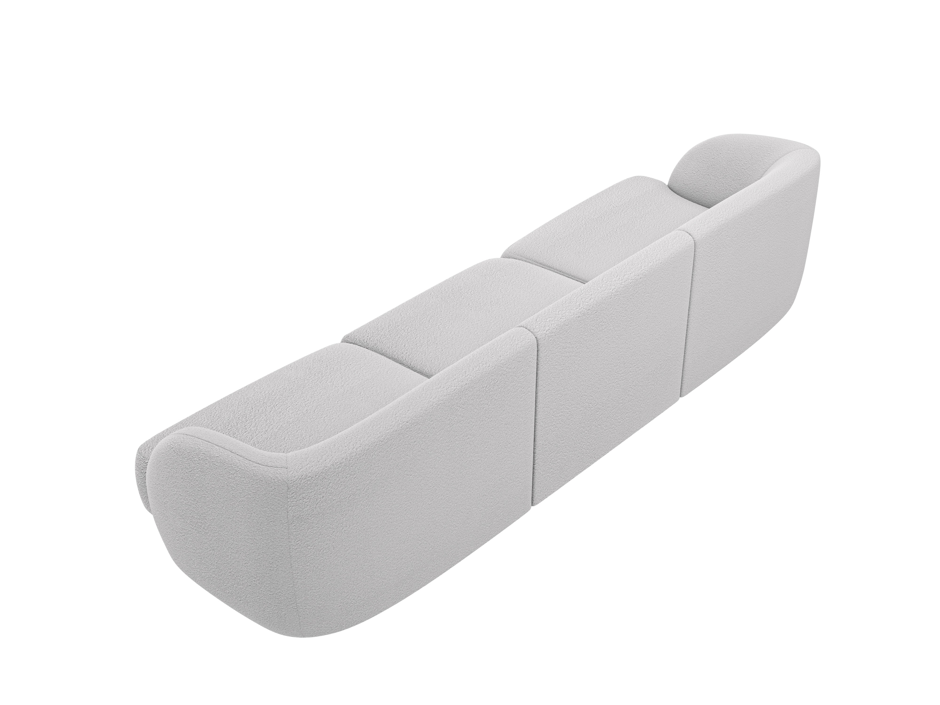Sofa 3-Sitzer MILEY hellgrau Boucle