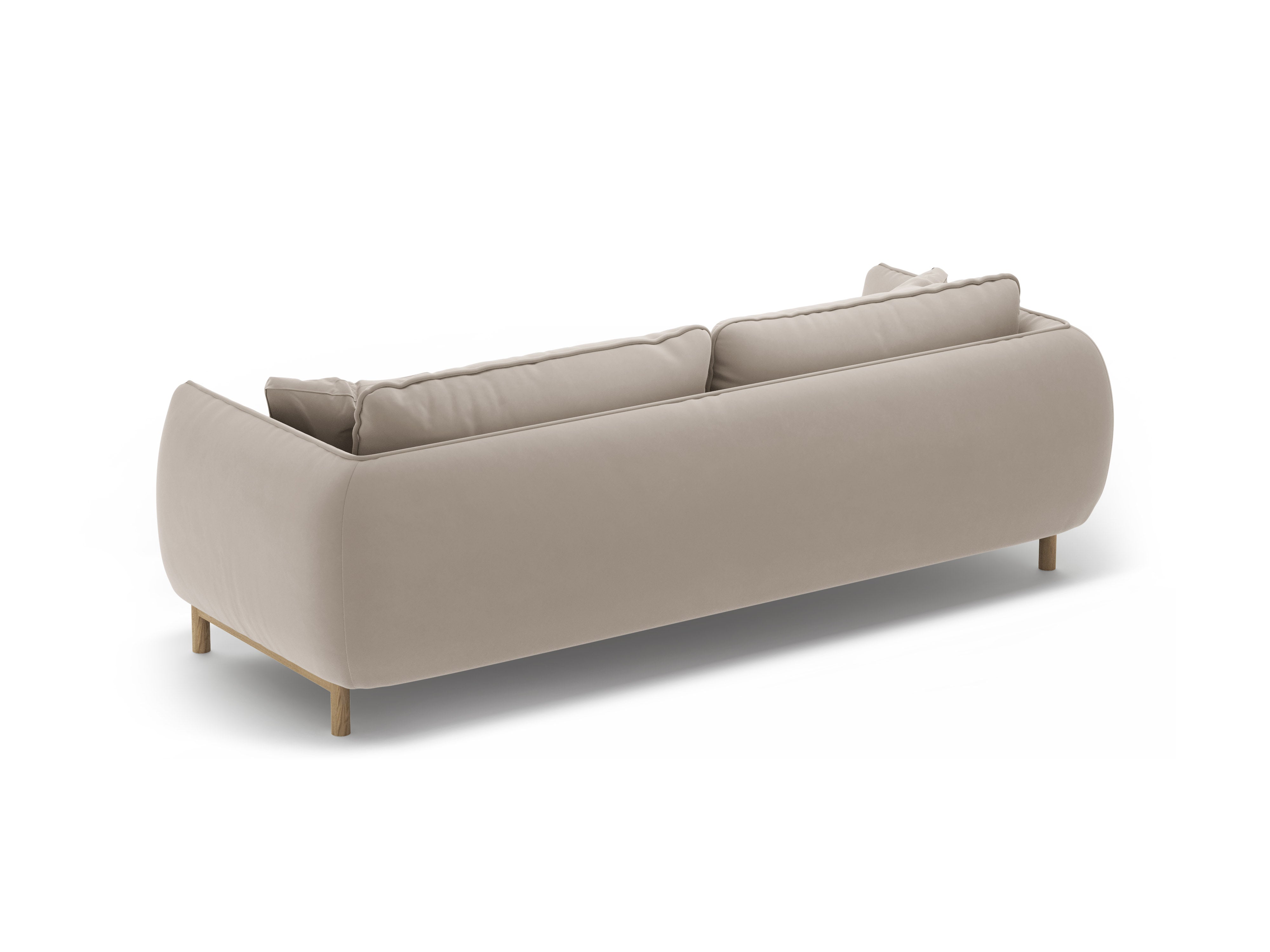 Sofa aus Samt 3-sitzig ADA hellbeige
