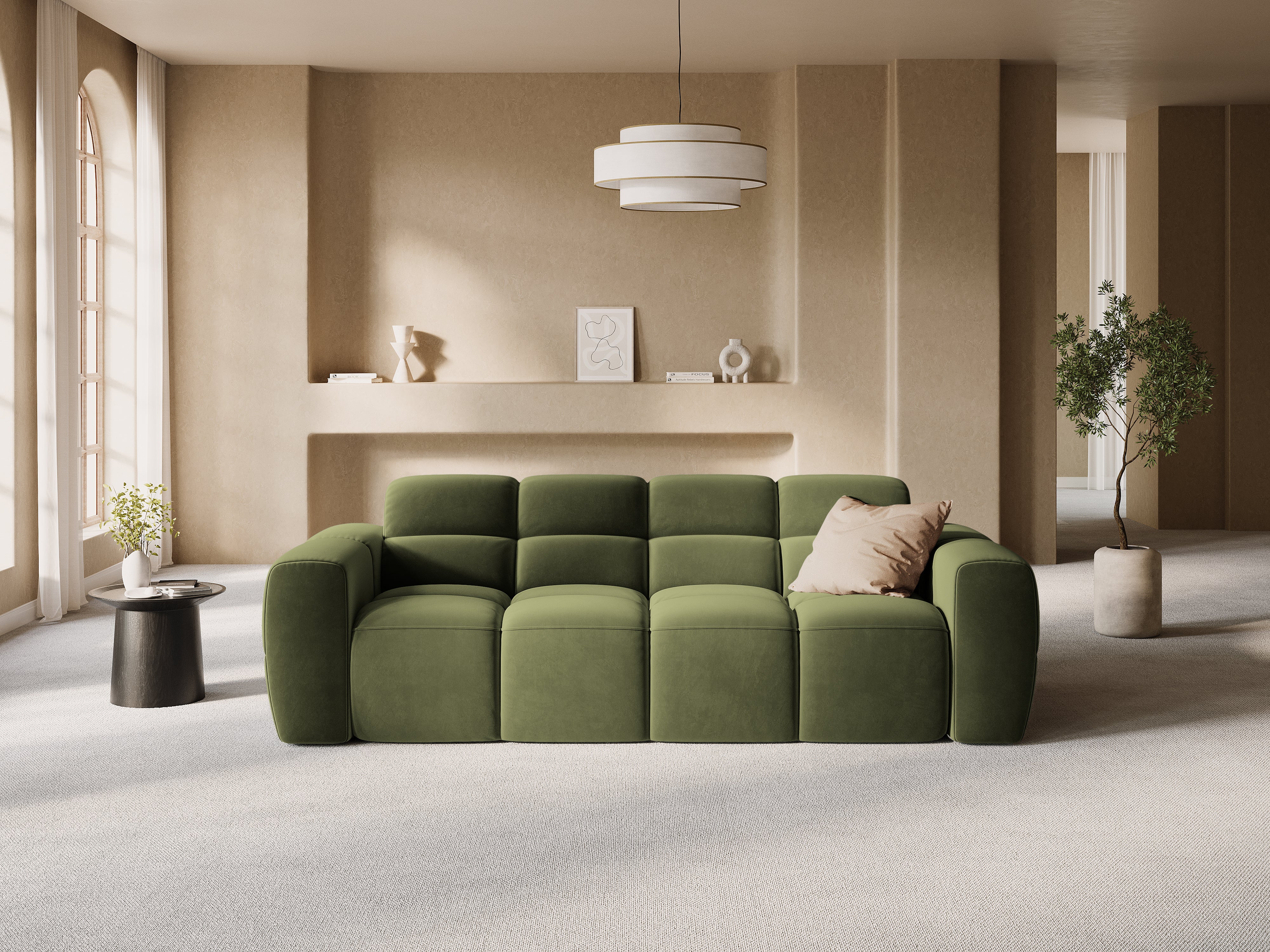 Sofa 3-Sitzer LISA grün Chenille