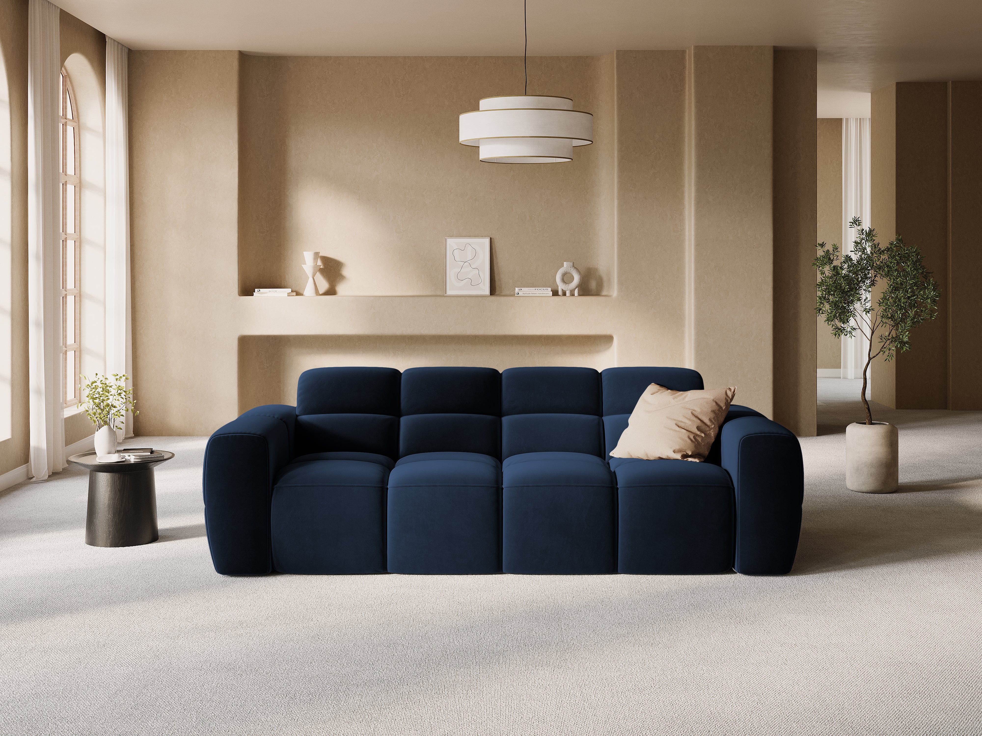 Sofa 3-Sitzer LISA hellblaues Chenille