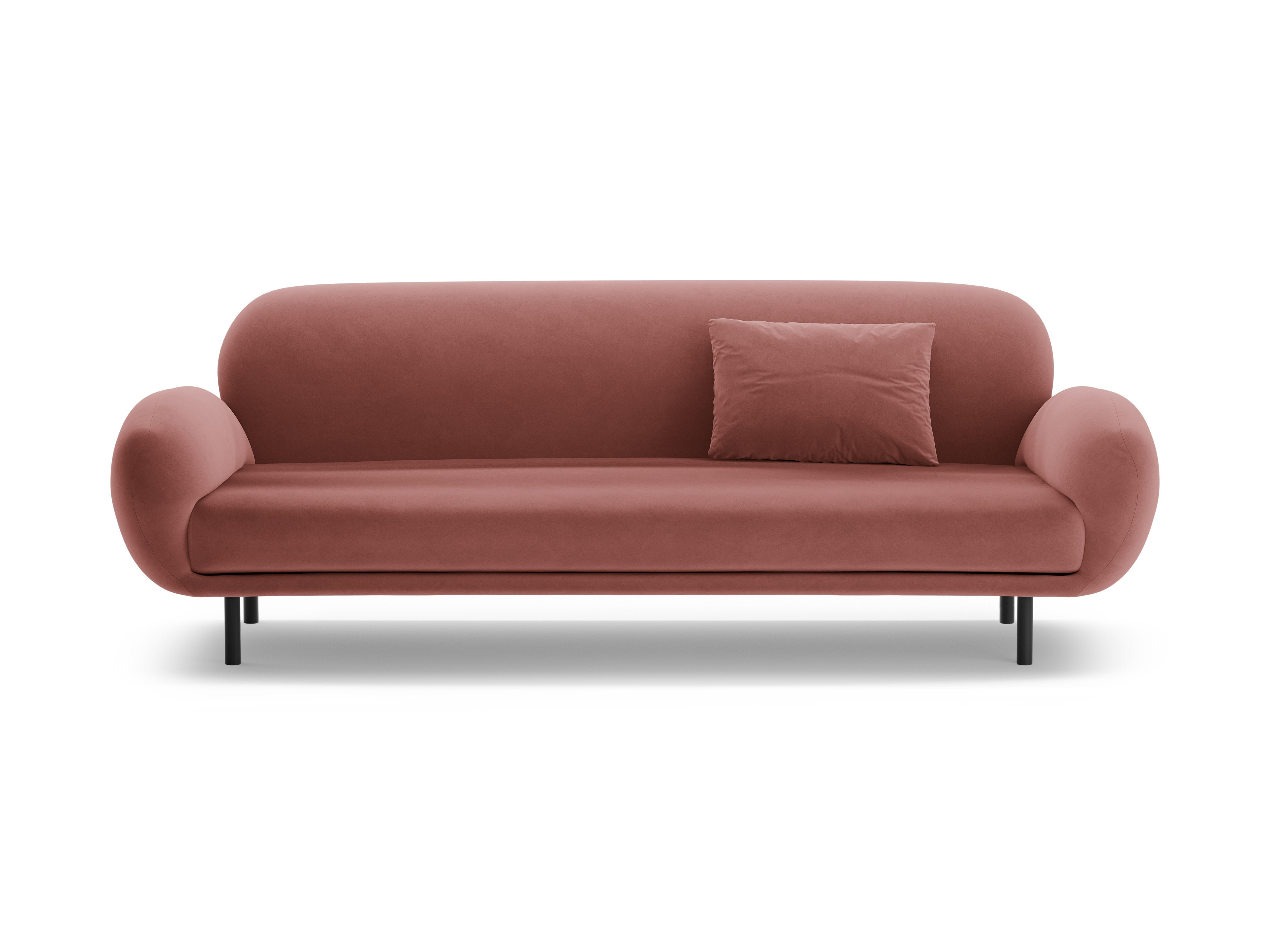 Velvet 3-Seater Sofa POPPY Dirty Pink