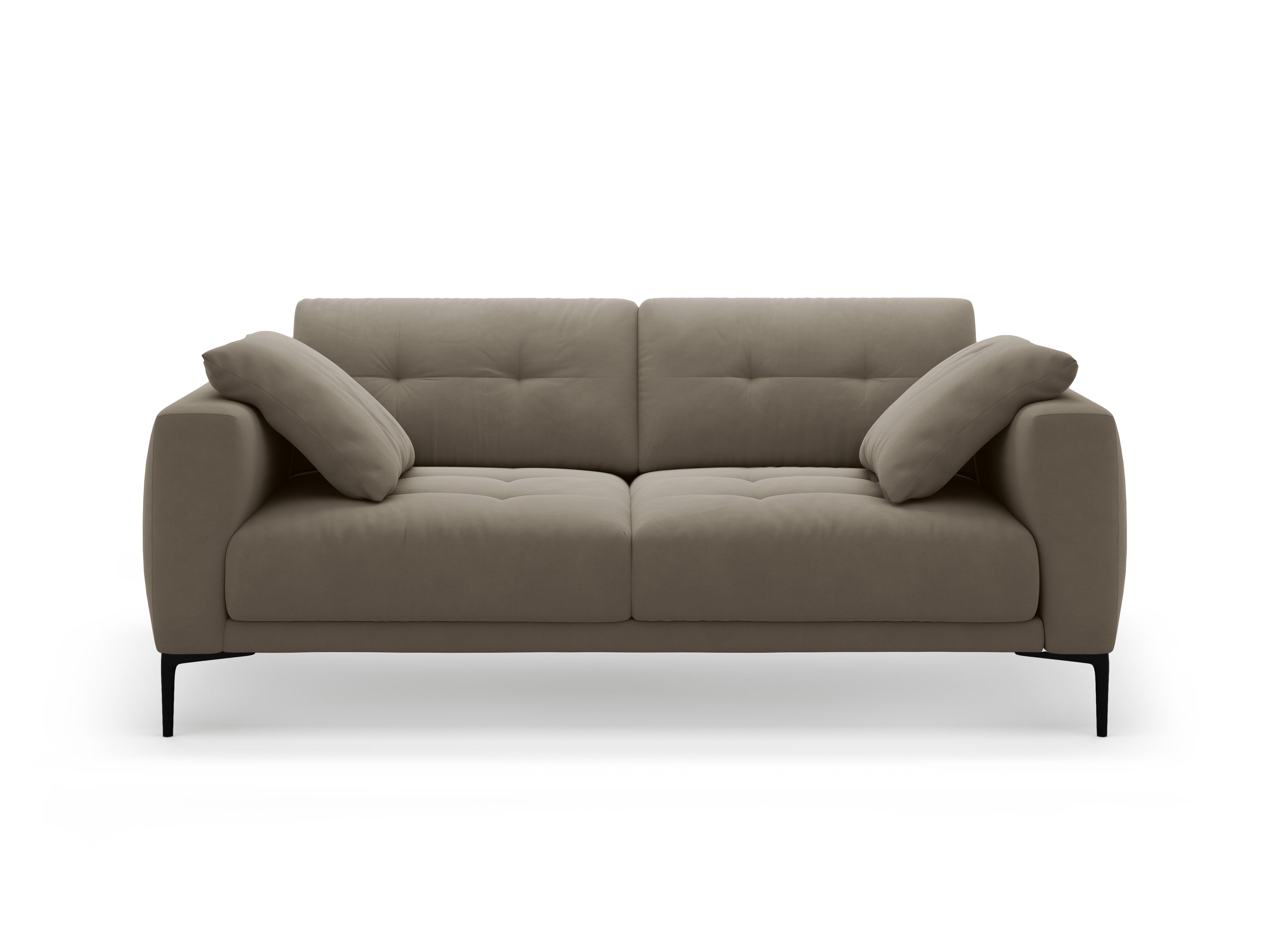 Velvet sofa 3-seater BEMY gray-brown