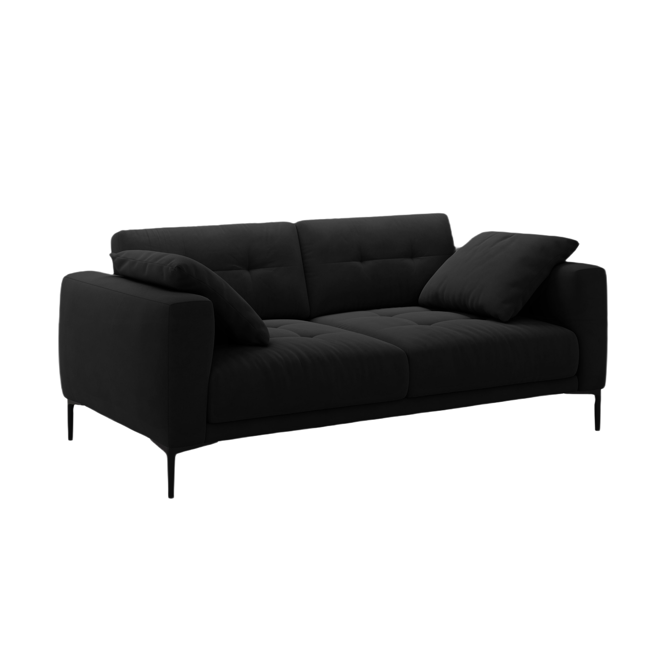 Velvet sofa 3-seater BEMY black