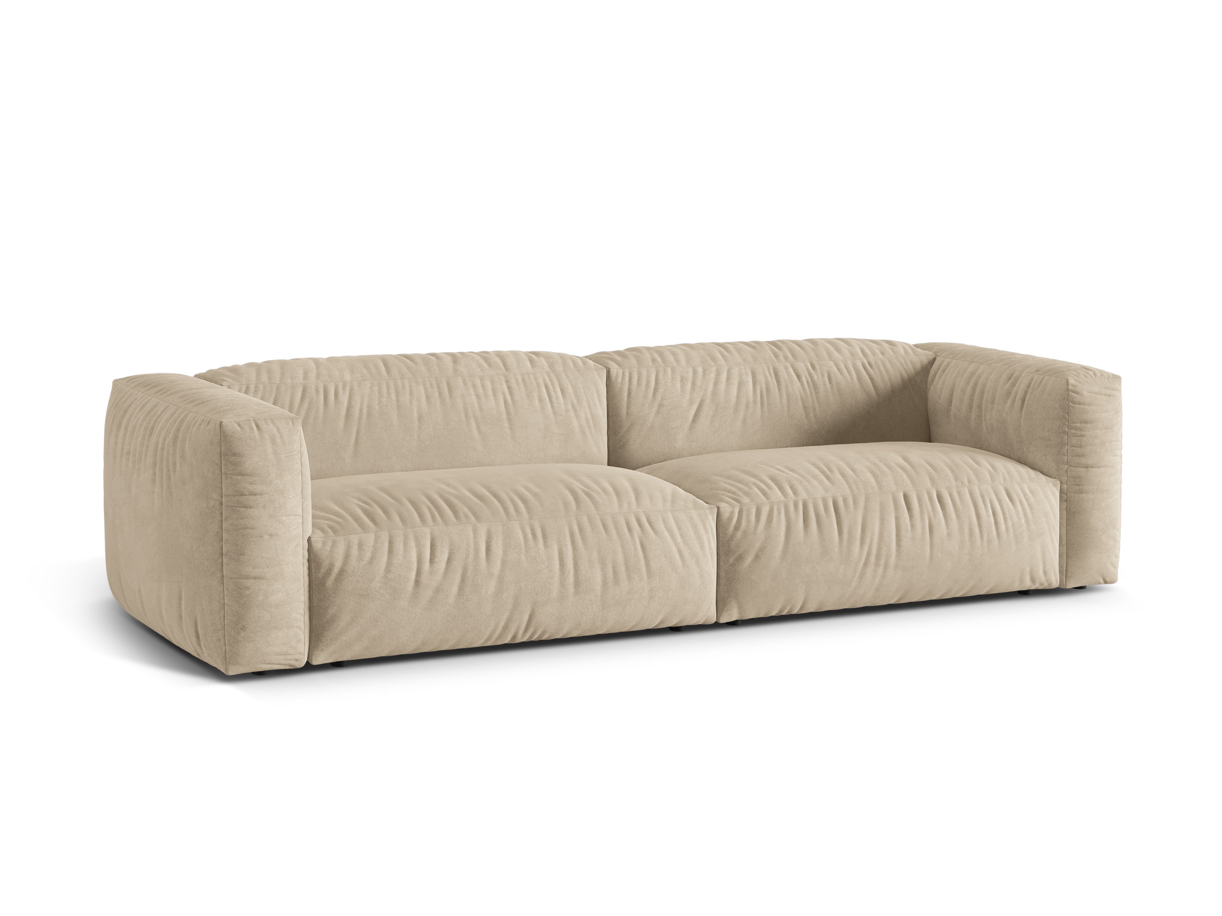 Samtsofa 4-Sitzer Martin Light Beige