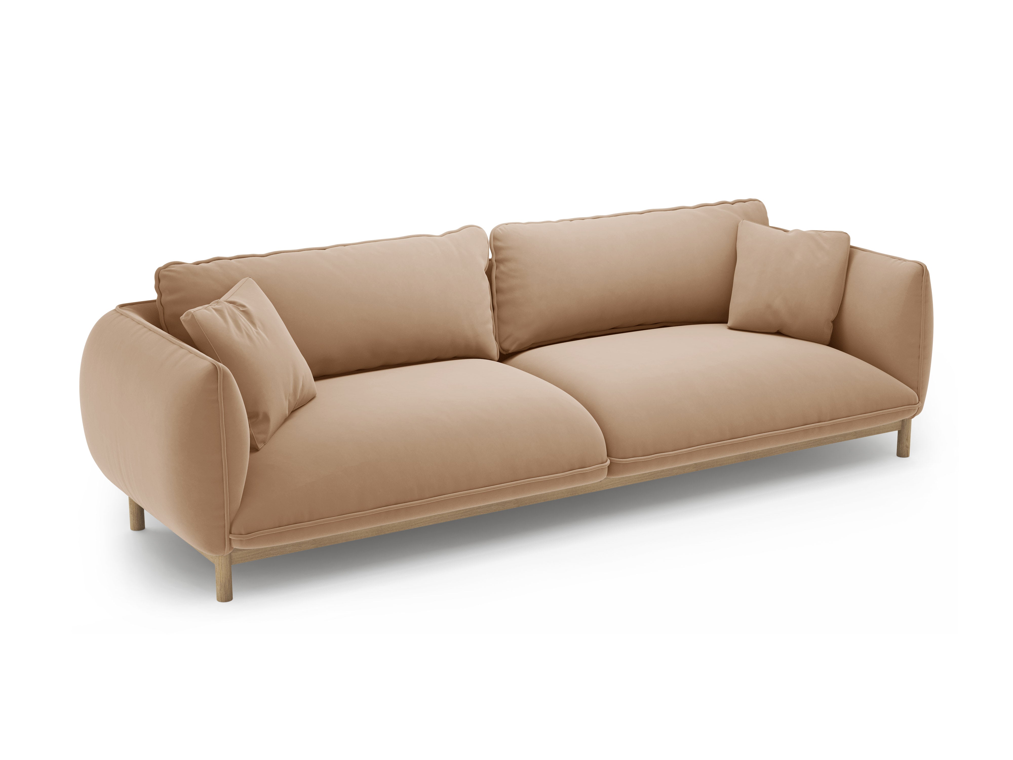 Sofa aus Samt für 4 Personen ADA sandfarben