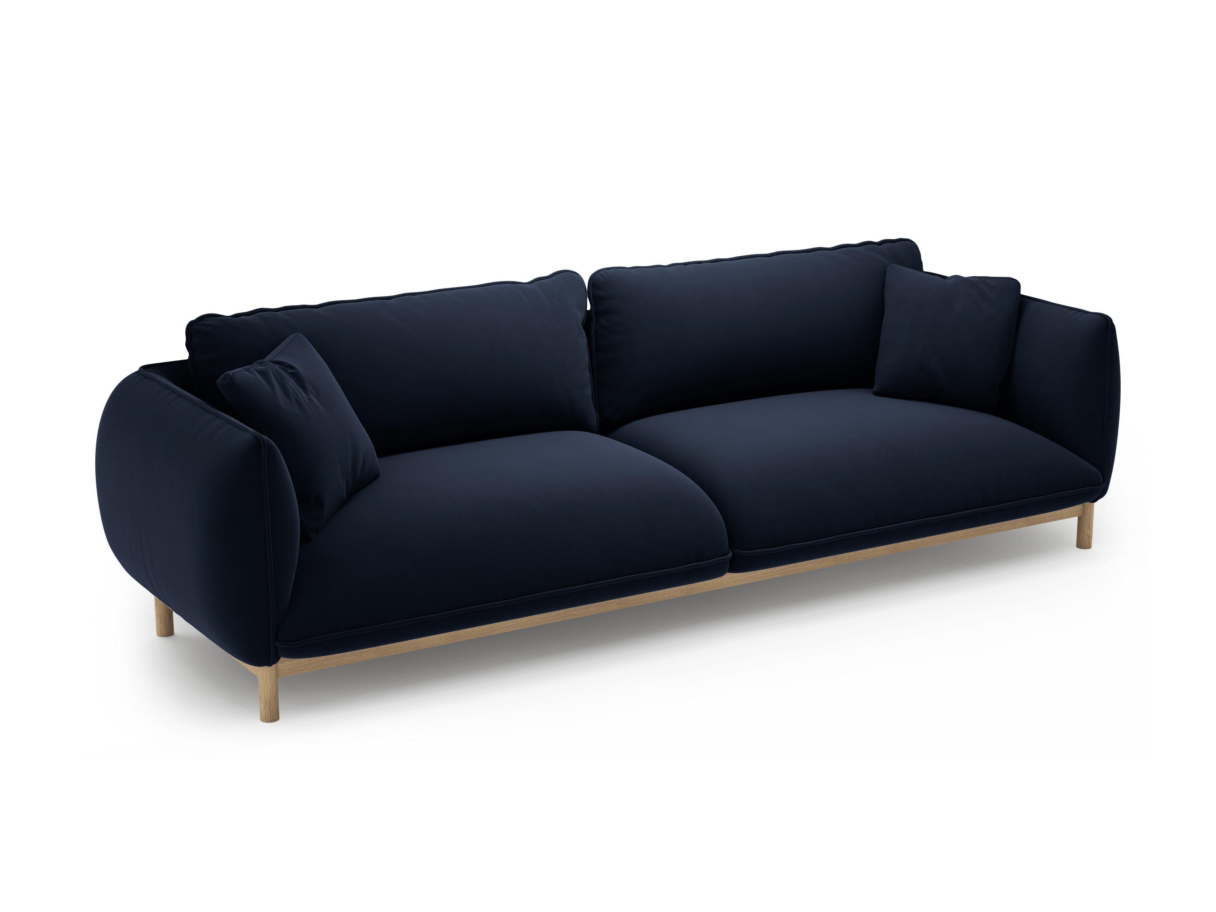 ADA royal blue velvet 4-seater sofa