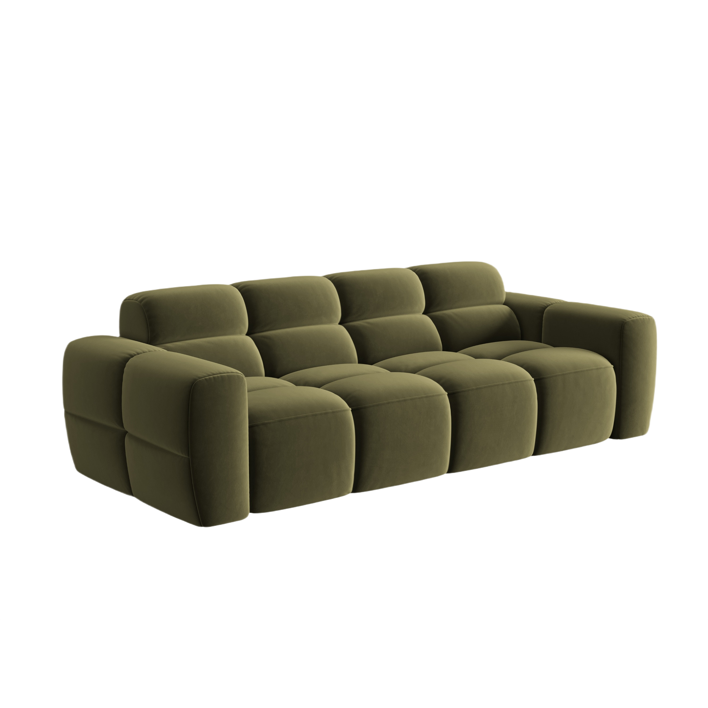 Samtsofa für 4 Personen LISA hellgrün [Monika] [Julia spr]
