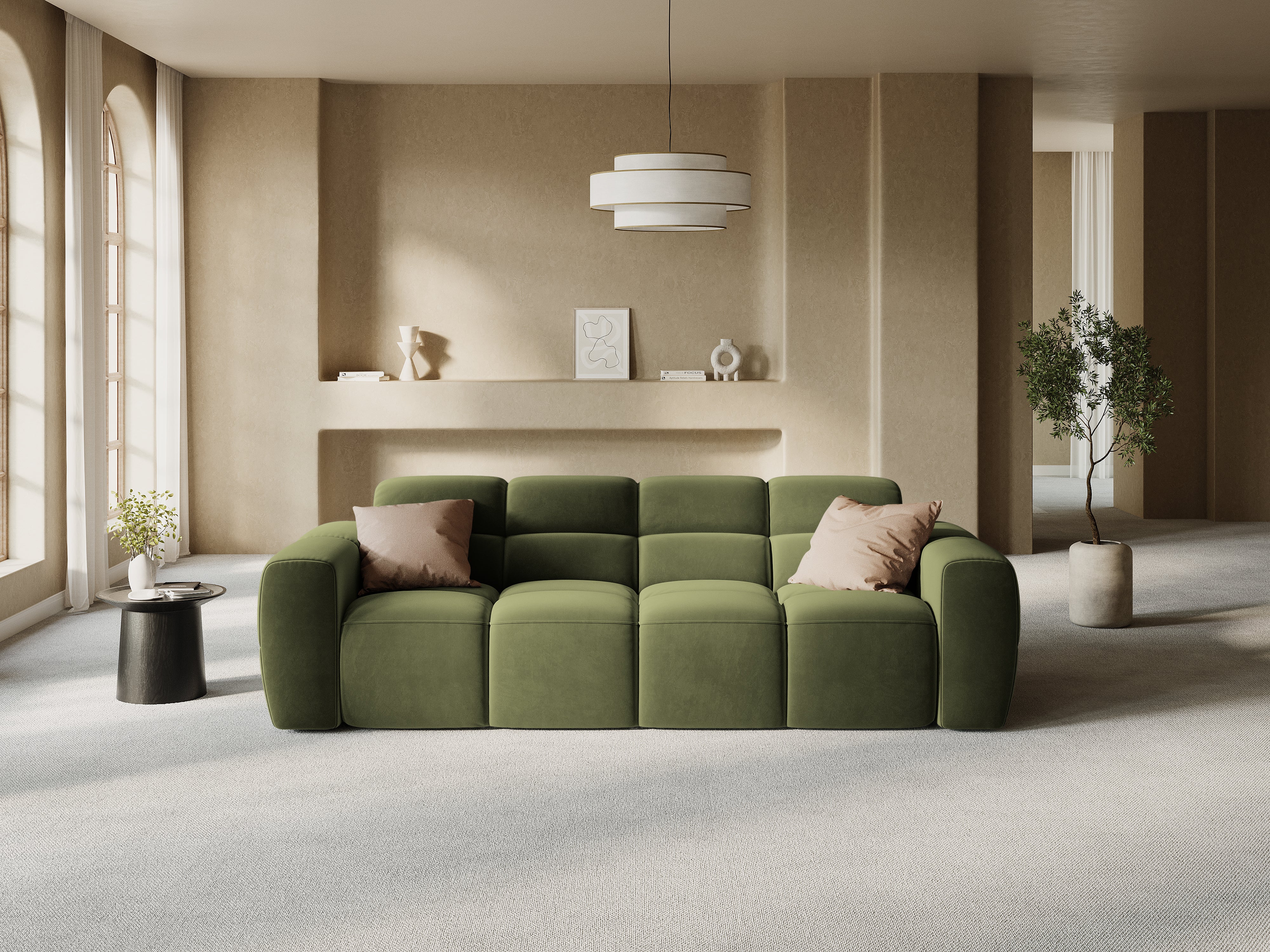 Sofa 4-sitzige LISA grün Chenille [Monika] [Julia spr]