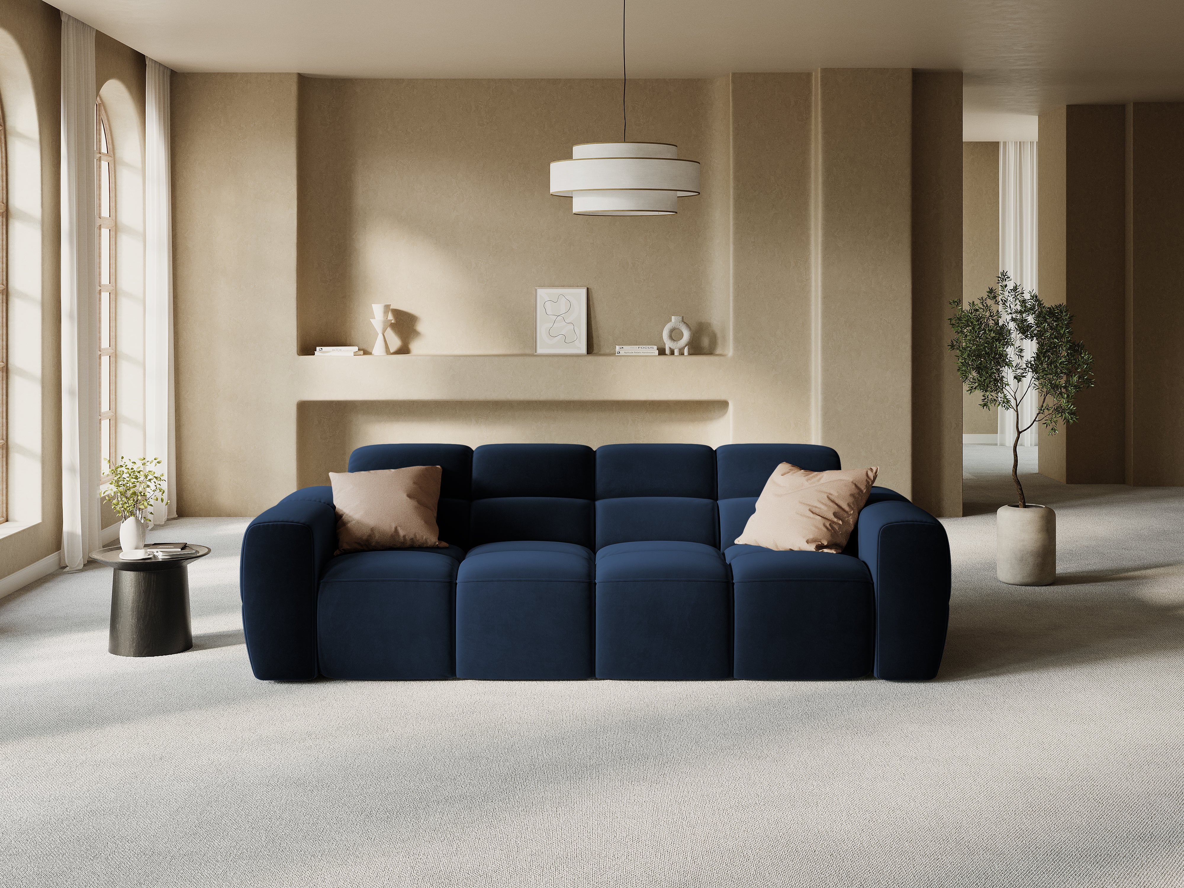 Sofa 4-sitzige LISA hellblau Chenille [Monika] [Julia spr]