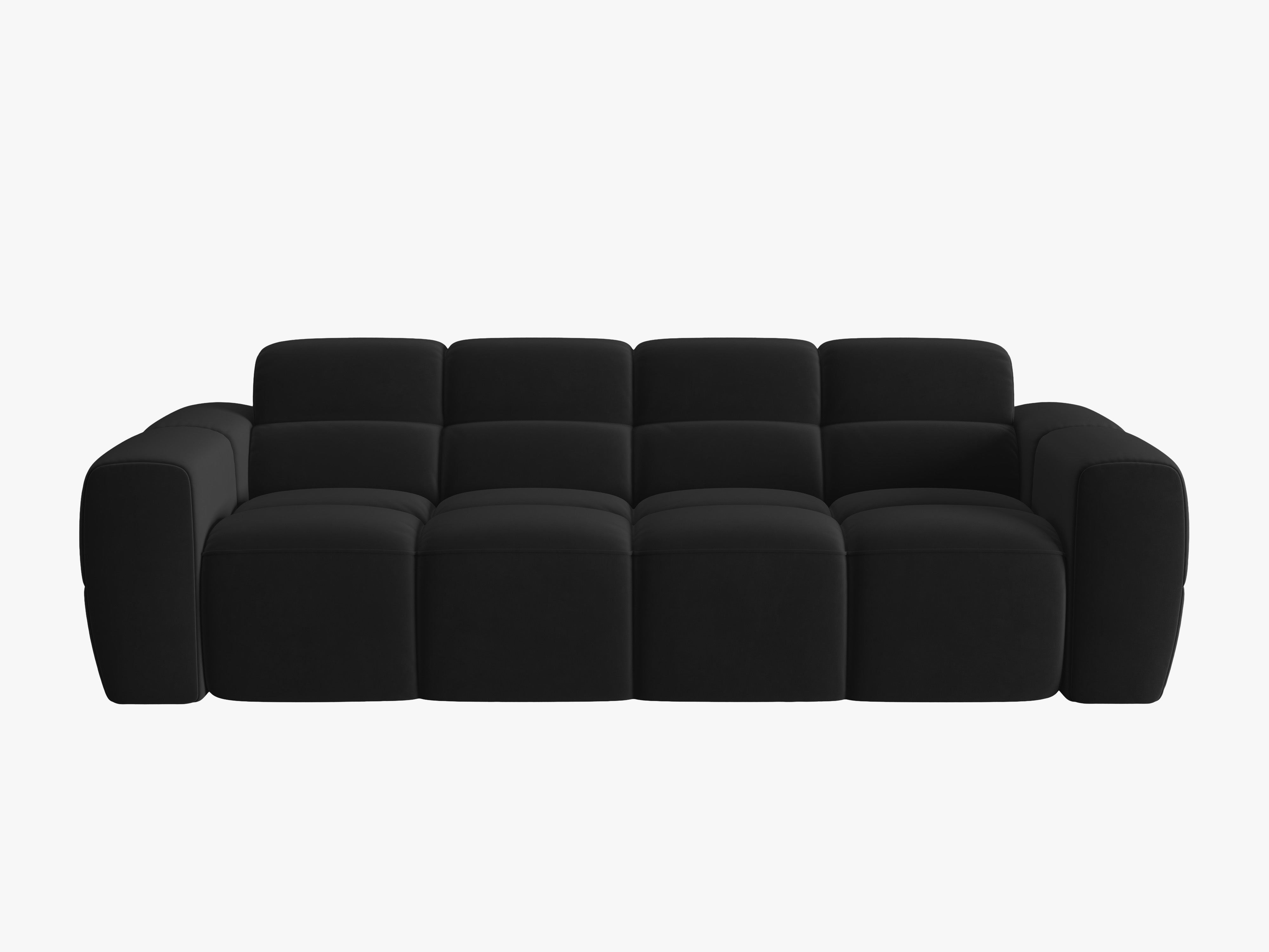 Velvet sofa for 4 people LISA black [Monika] [Julia spr]
