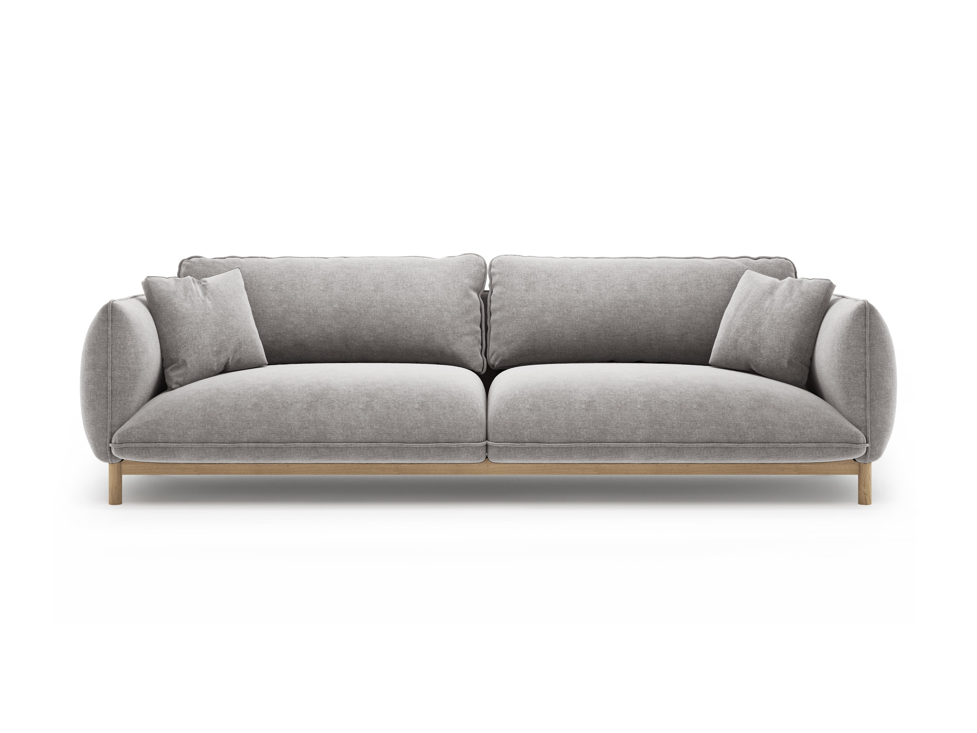 ADA Light Gray Chenille Sofa for 4 People