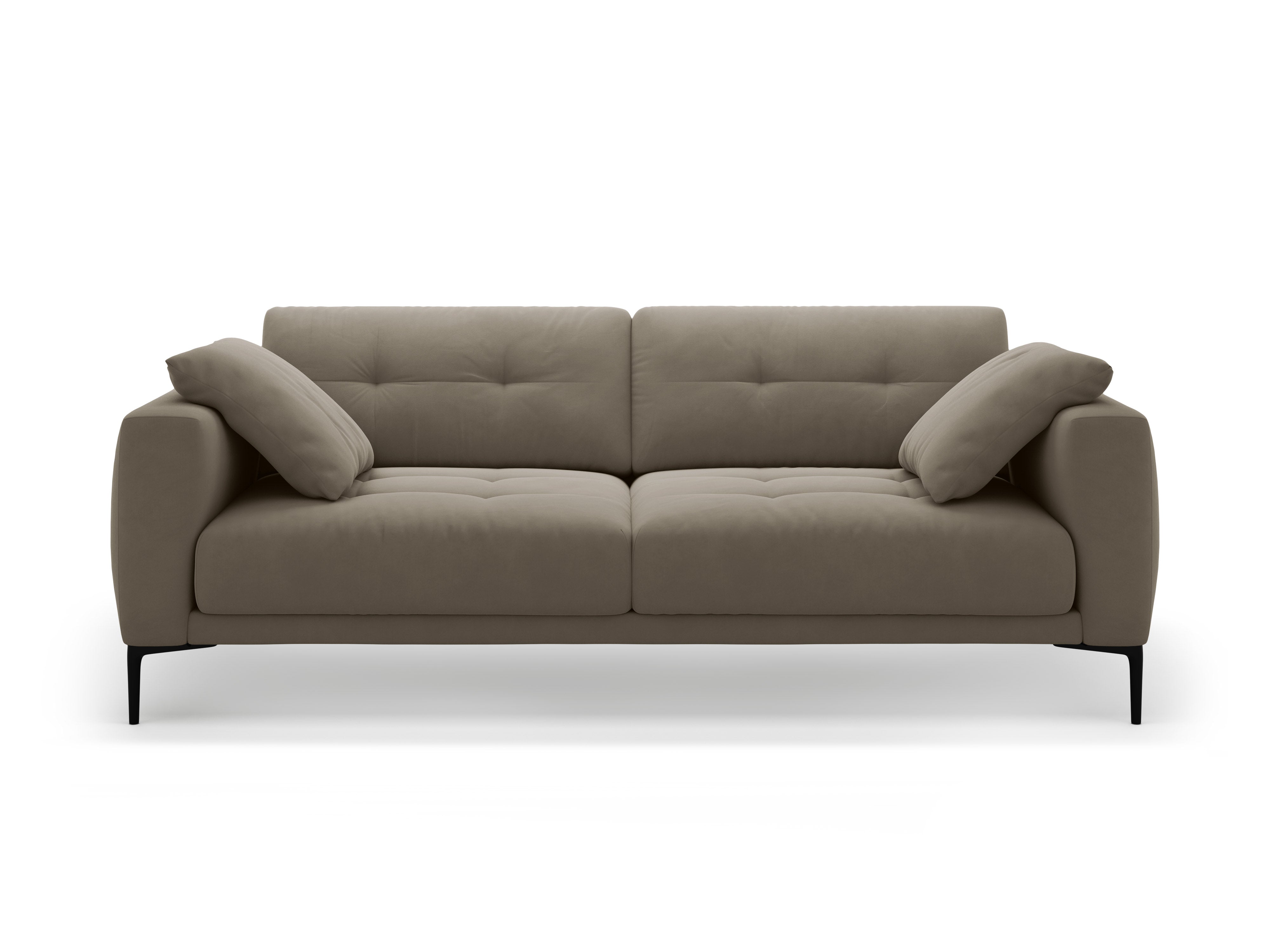 Velvet sofa for 4 people BEMY gray-brown