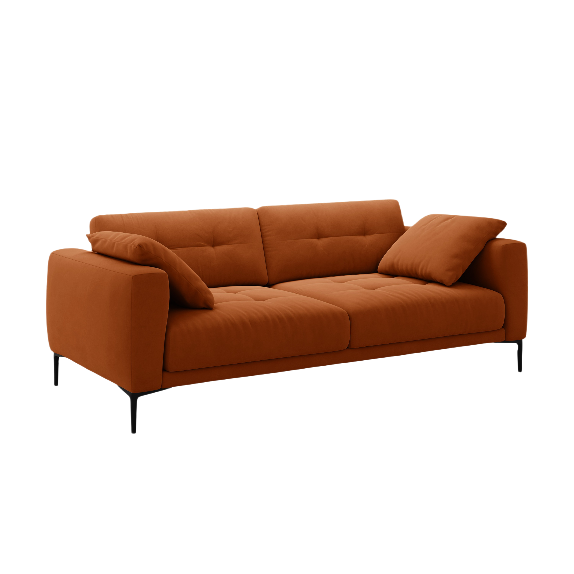 Velvet sofa for 4 people BEMY terracotta