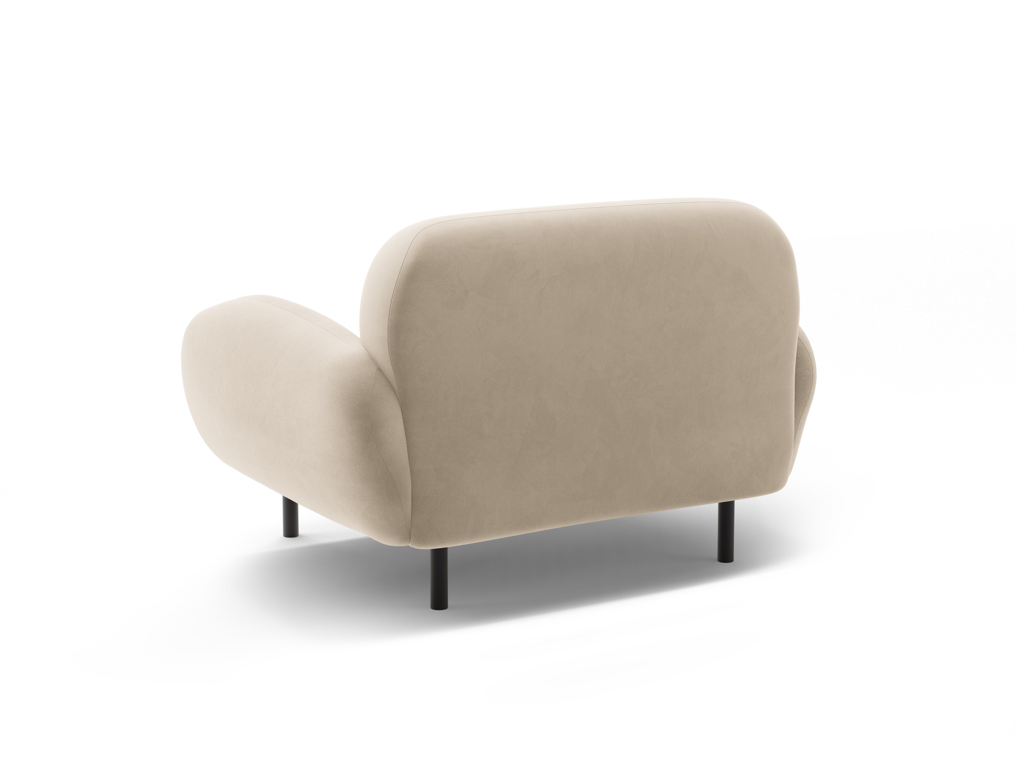 Velvet armchair POPPY ecru
