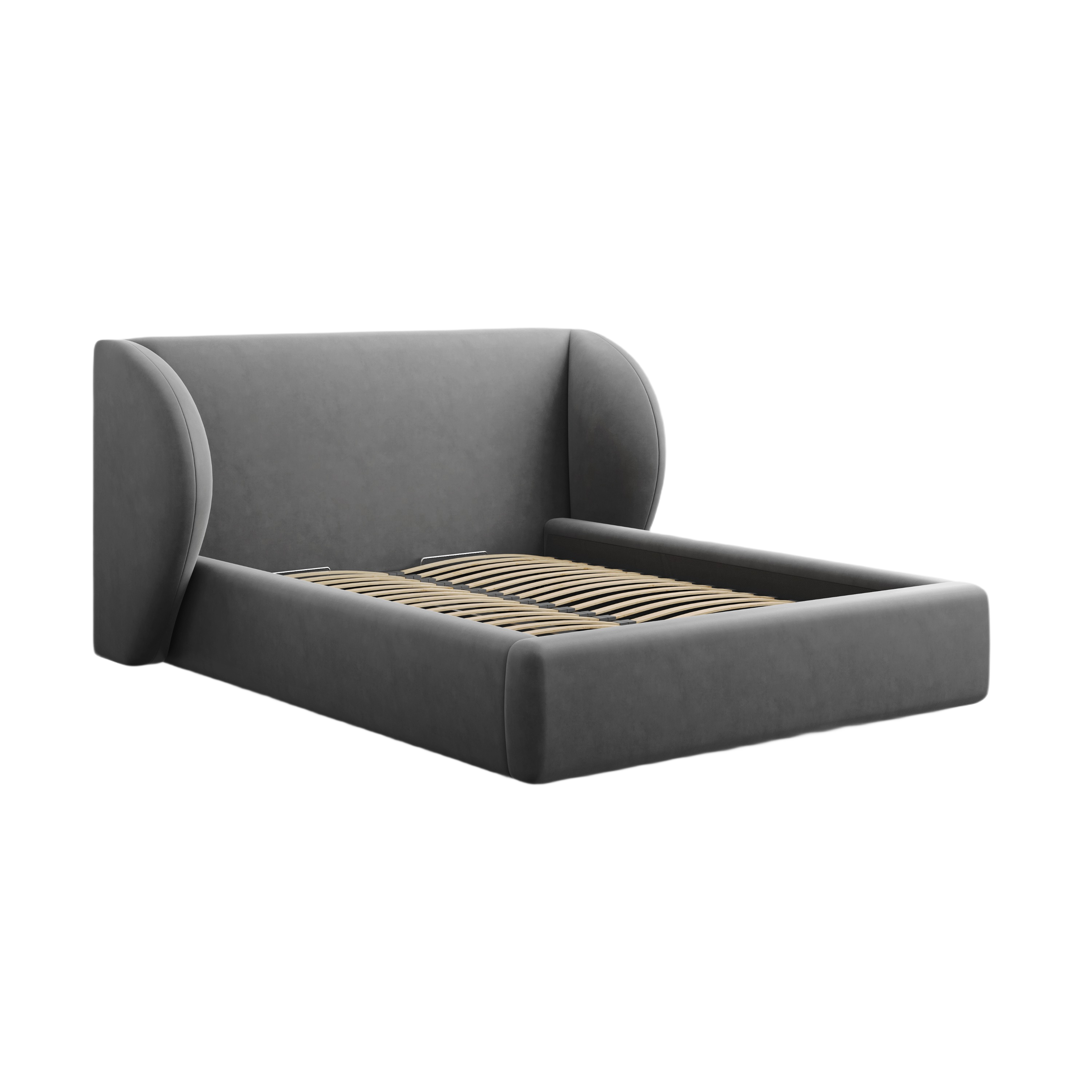 Velvet bed MILEY dark gray [Monika] [Julia spr]