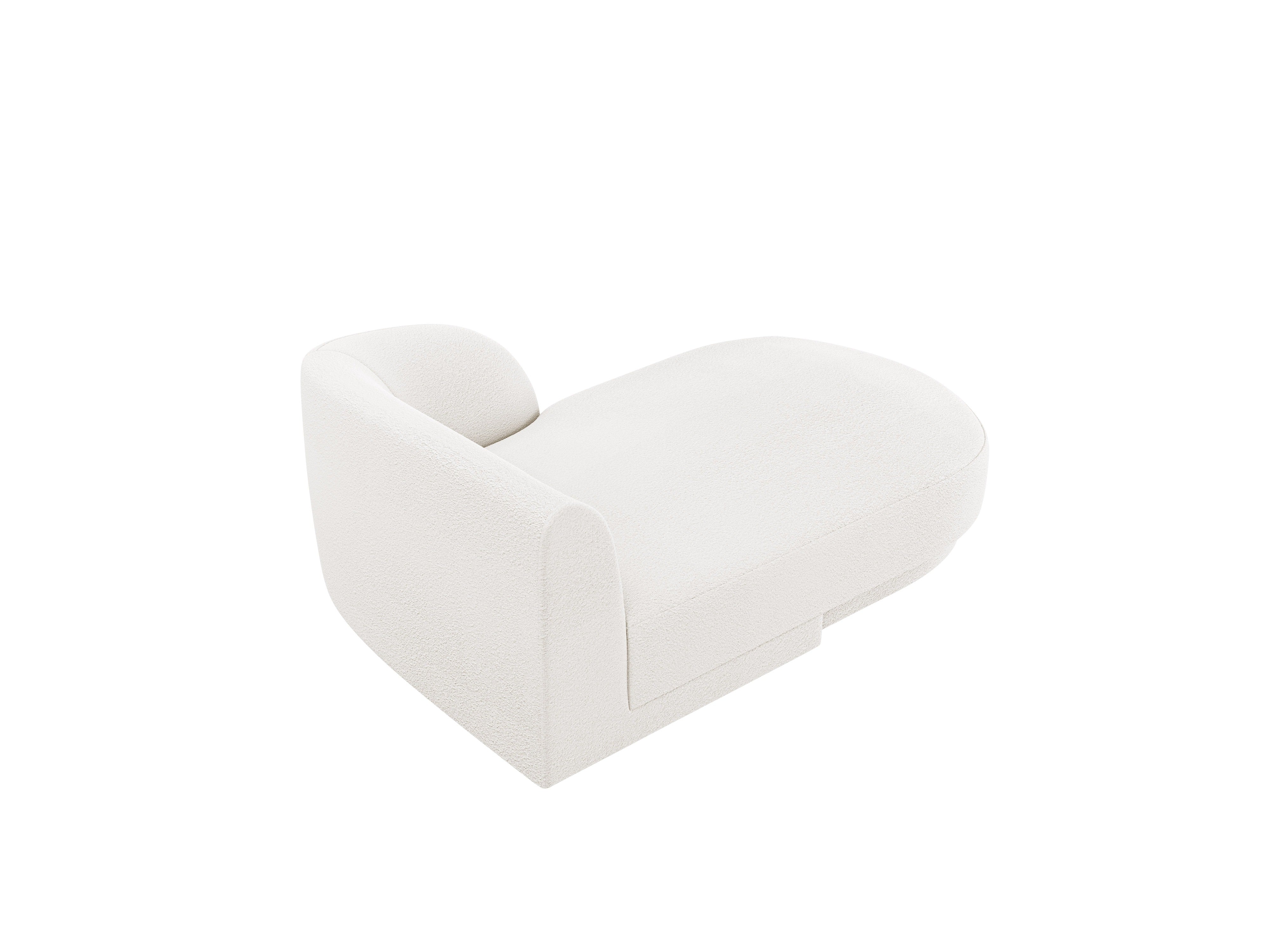 Right-facing chaise longue MILEY white boucle