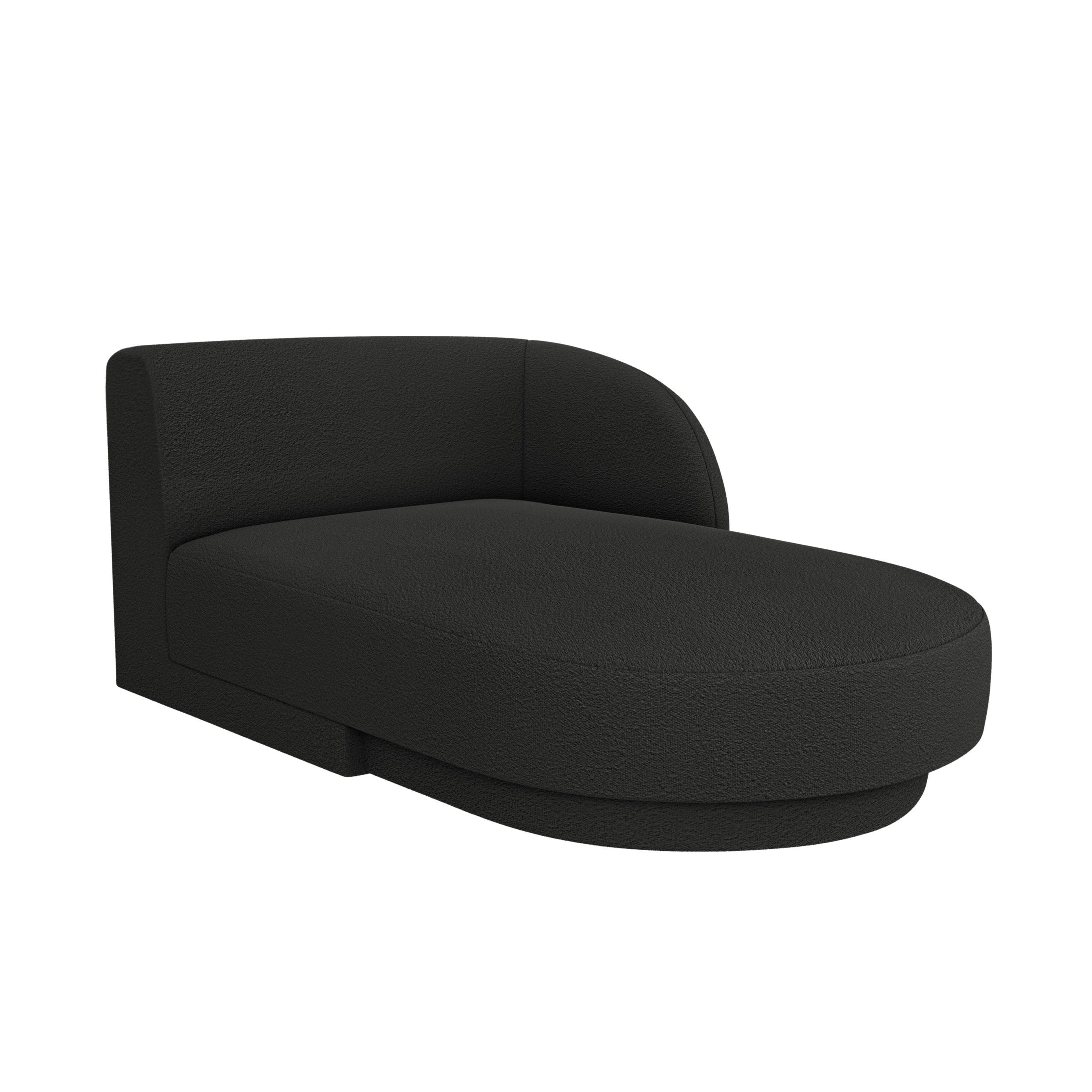 Rechtsseitiger Sessel MILEY schwarzer Boucle