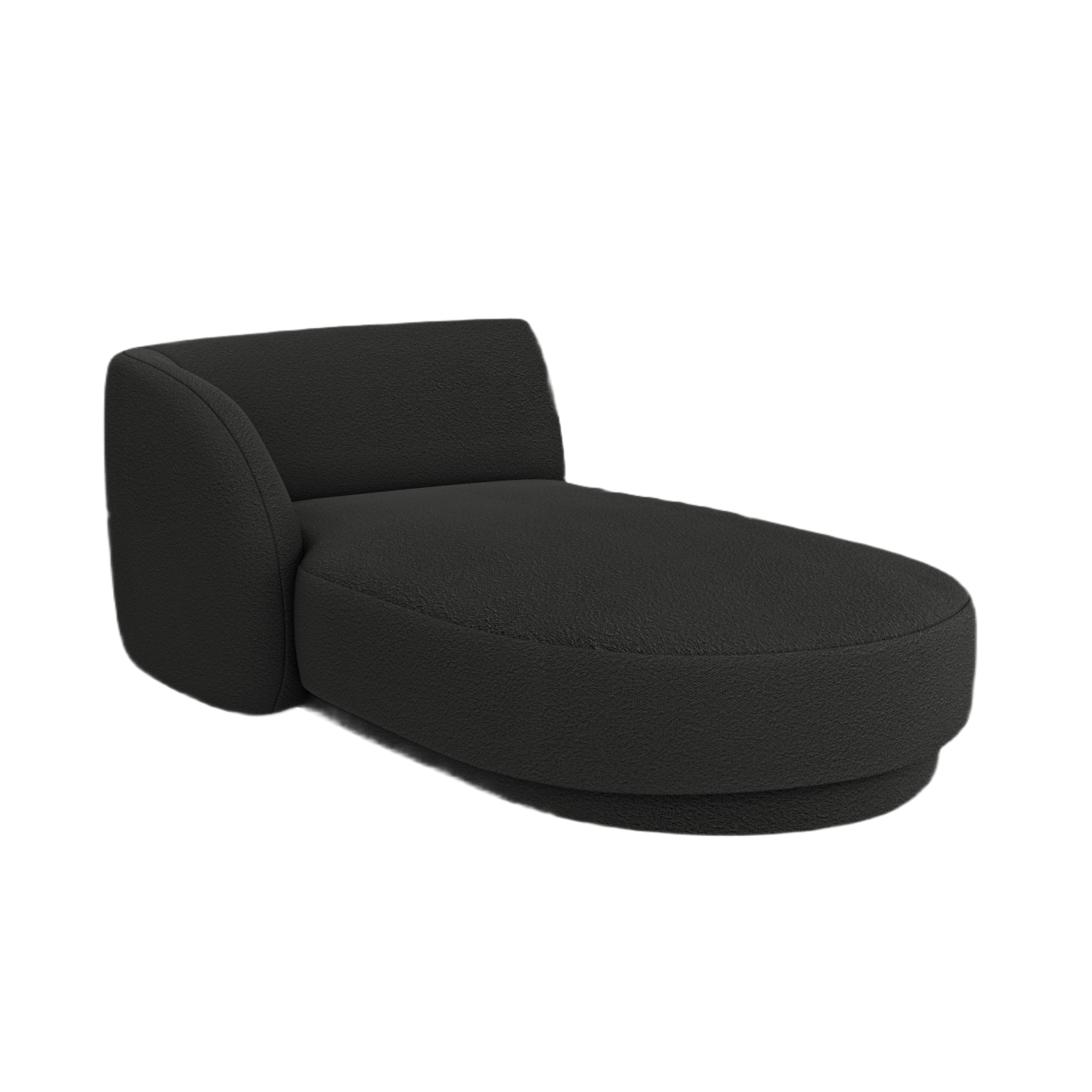 Linksseitiger Szezlong MILEY schwarzer Boucle