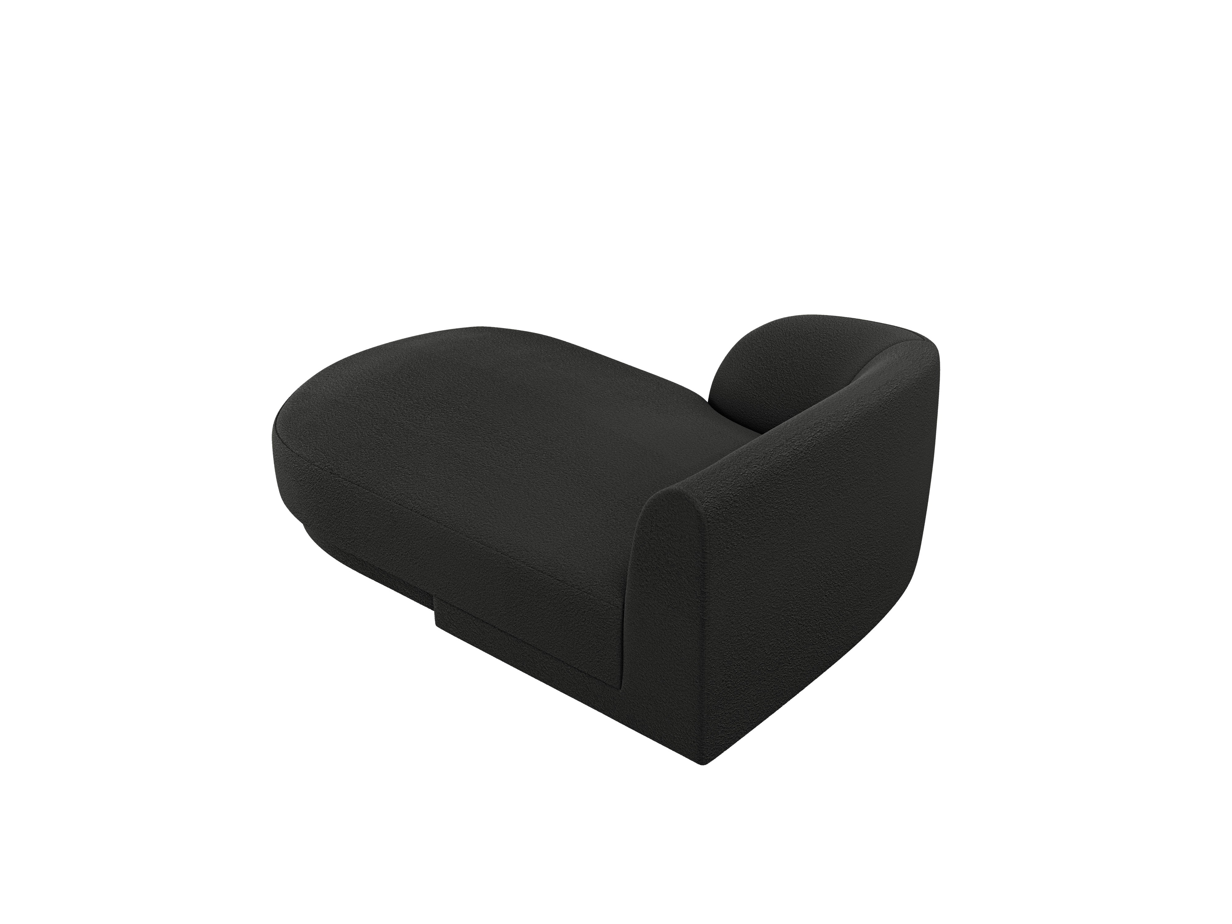 Linksseitiger Szezlong MILEY schwarzer Boucle