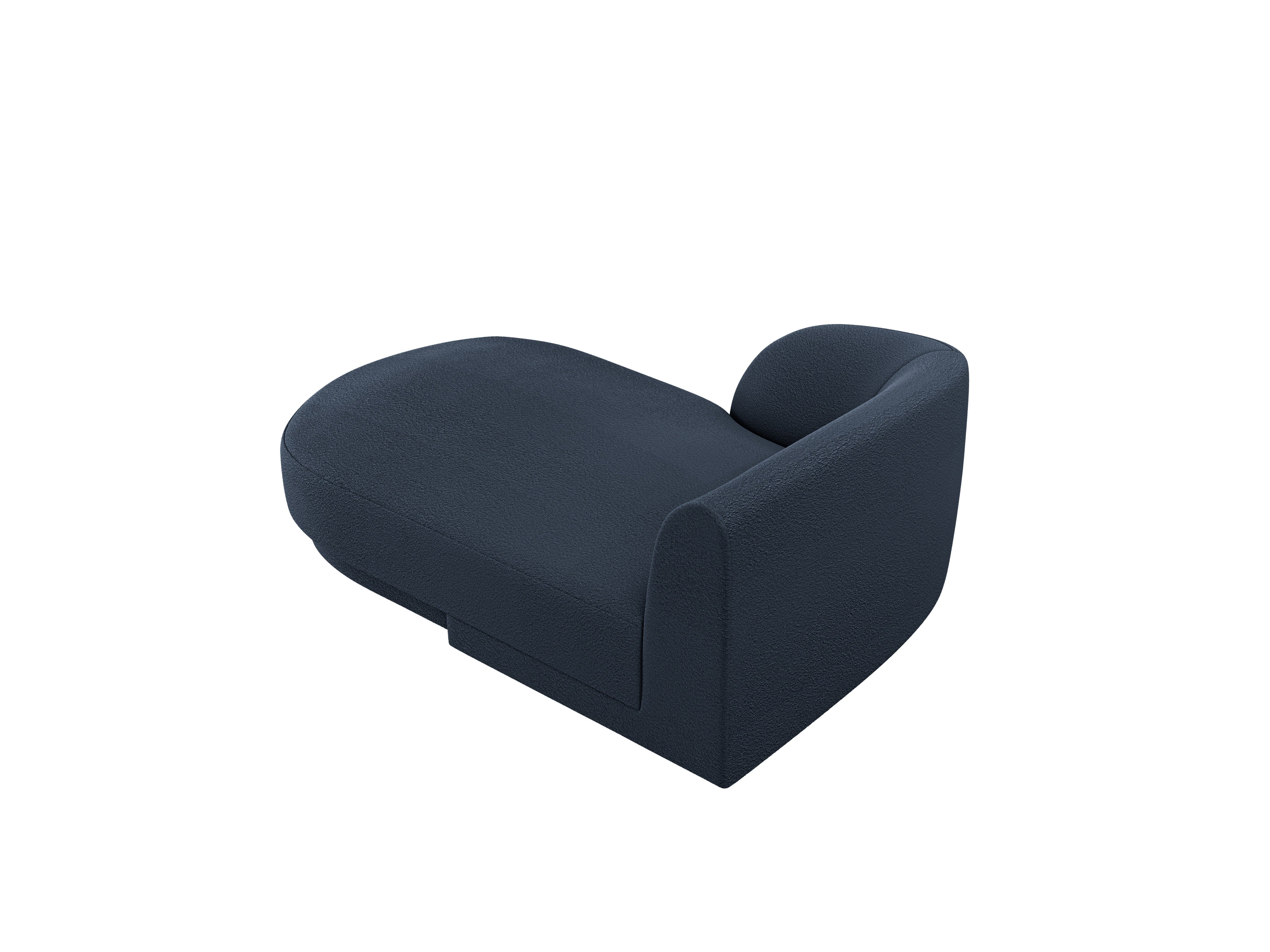 Linksseitiger Szezlong MILEY dunkelblauer Boucle