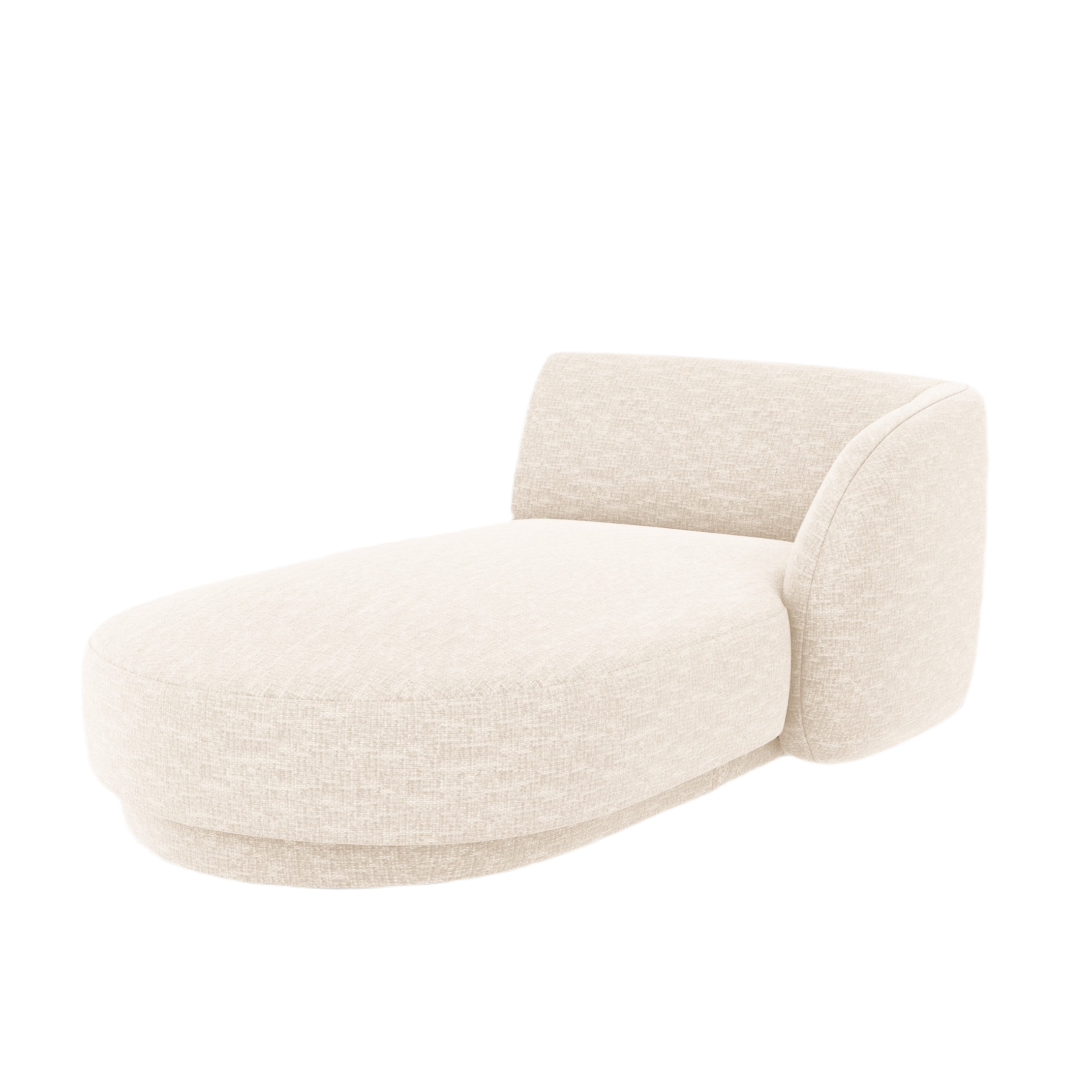 Rechtsseitiger Sessel MILEY Elfenbein Chenille