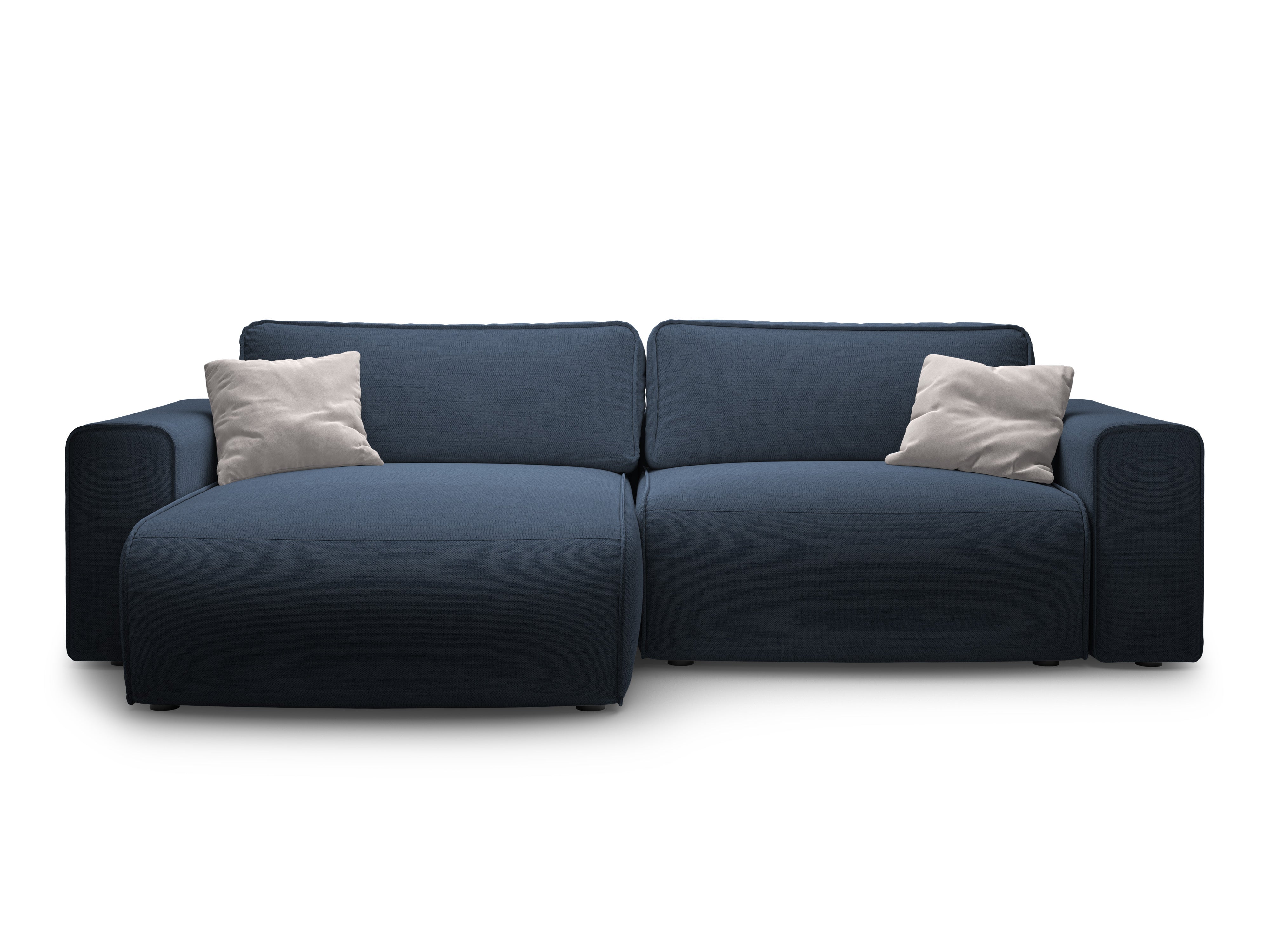Linksseitiges 3-Sitzer-Sofa mit Schlaffunktion VICTOR in königsblauem Chenille