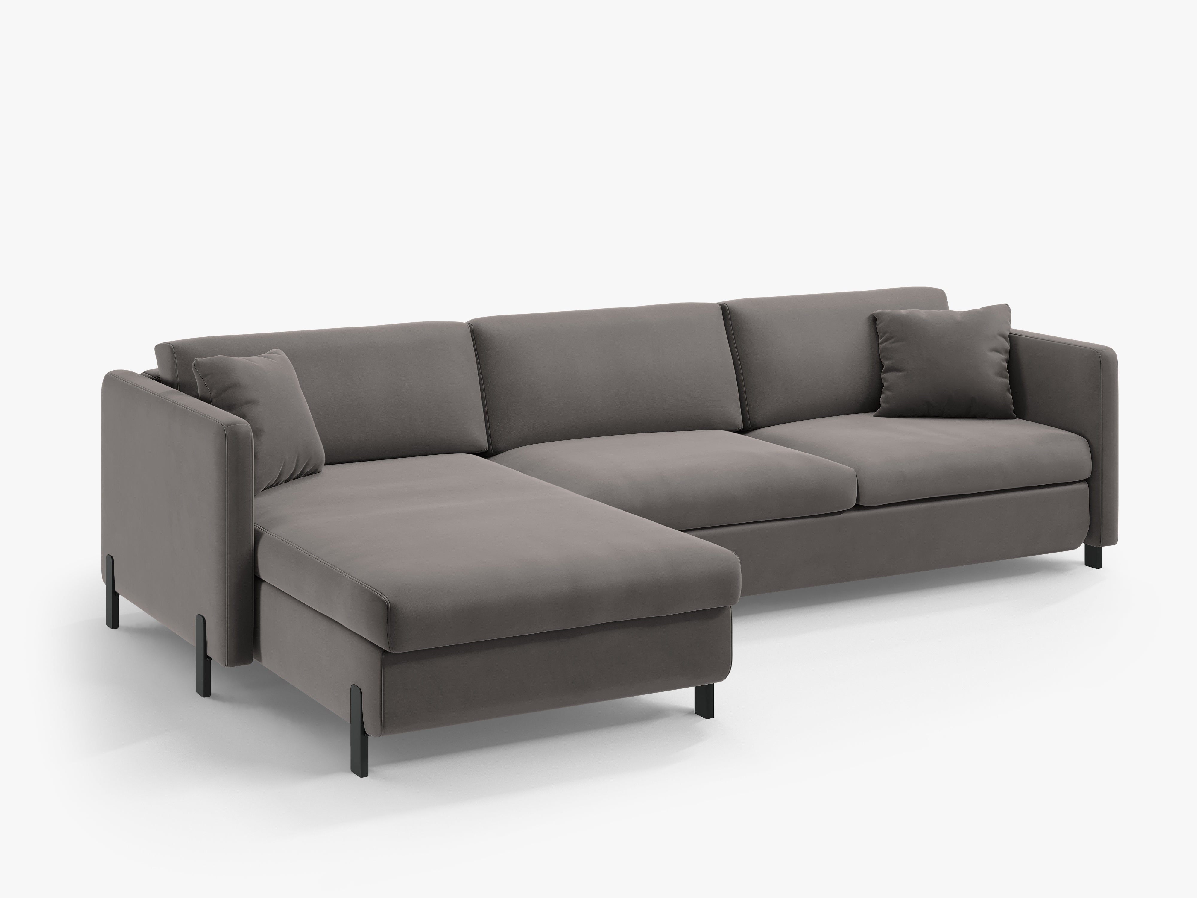 Velvet Linksecke Sofa mit Bettfunktion, "Gloria", 5 Sitze, Grau, 280x170x80
In Europa gemacht