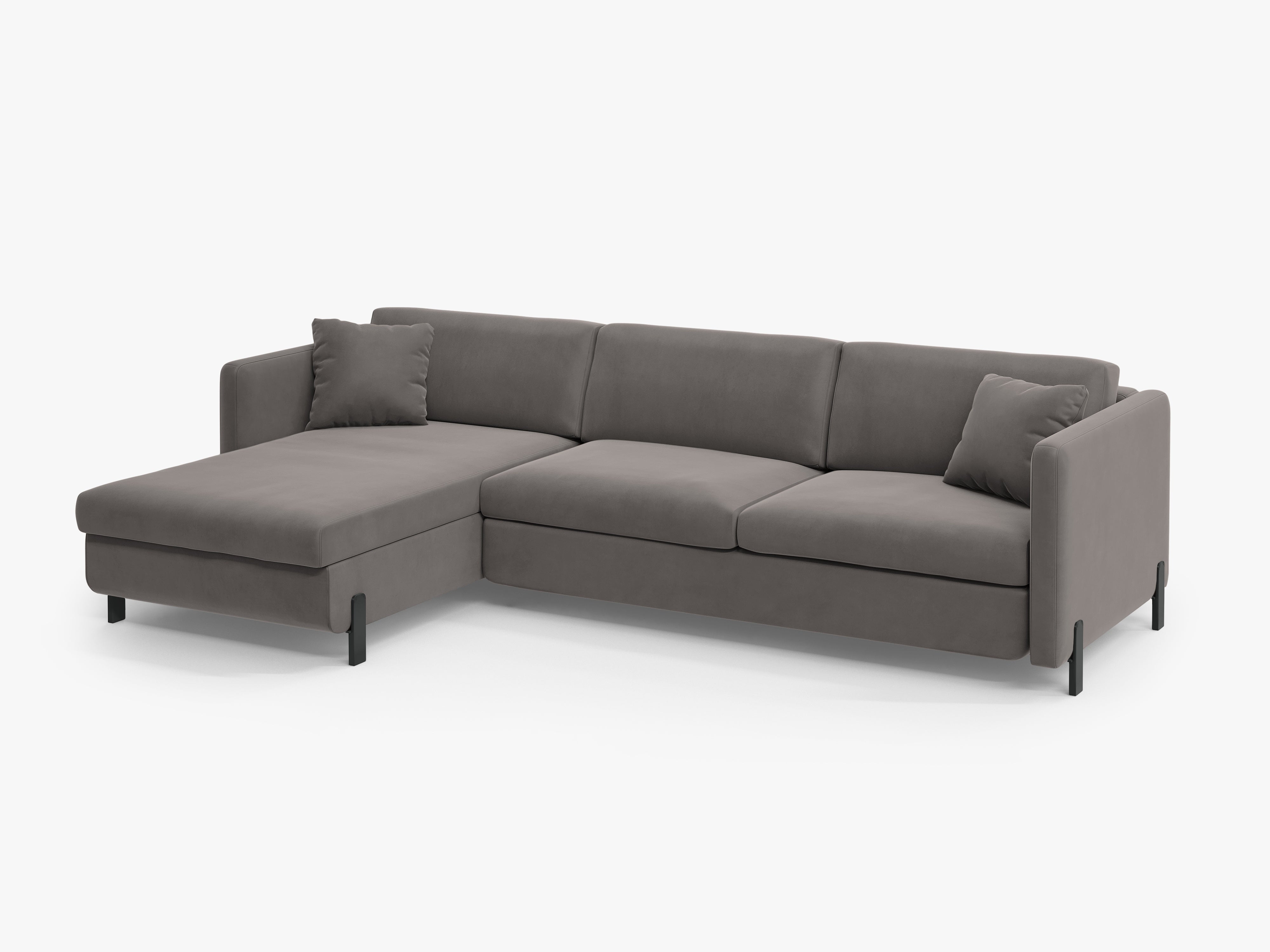Velvet Linksecke Sofa mit Bettfunktion, "Gloria", 5 Sitze, Grau, 280x170x80
In Europa gemacht