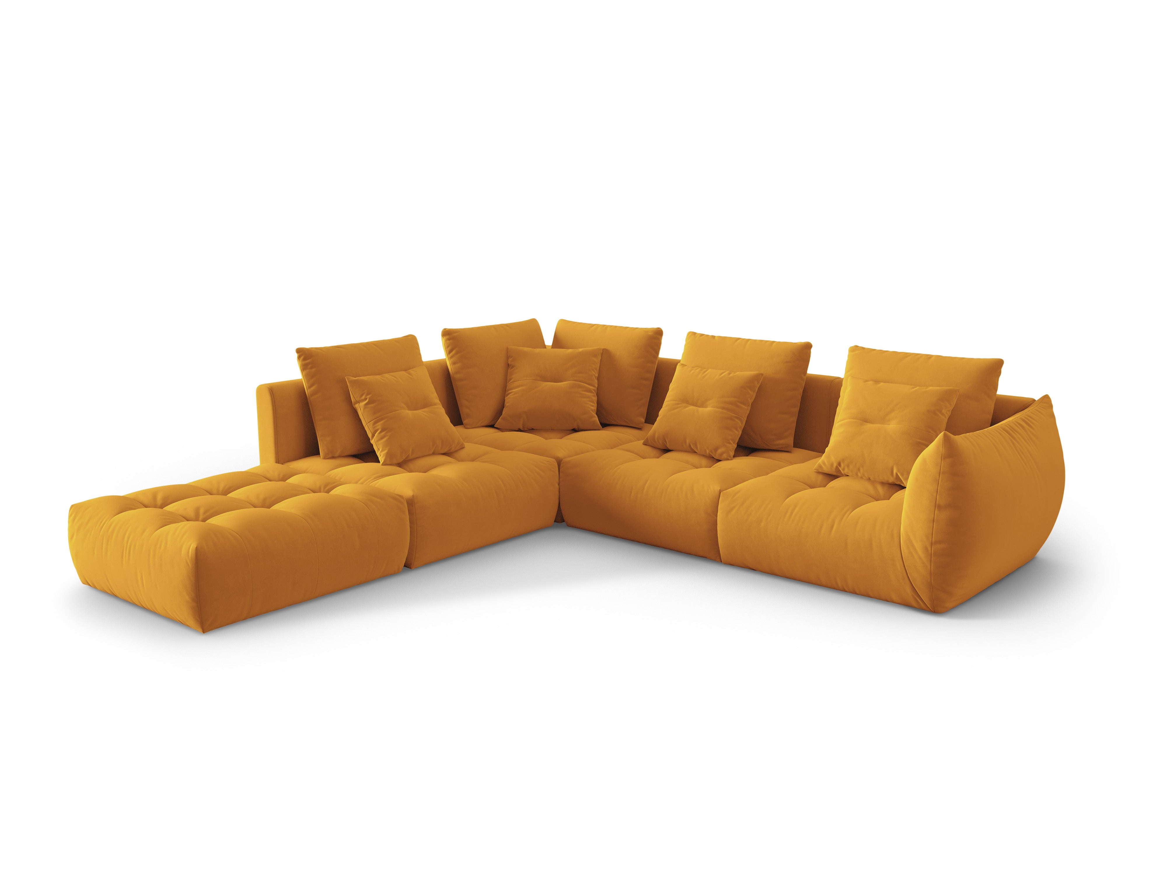 Velvet Modular Left Corner Sofa, "Bloom", 4 Seats, Yellow, 316x310x95
Made in Europe
