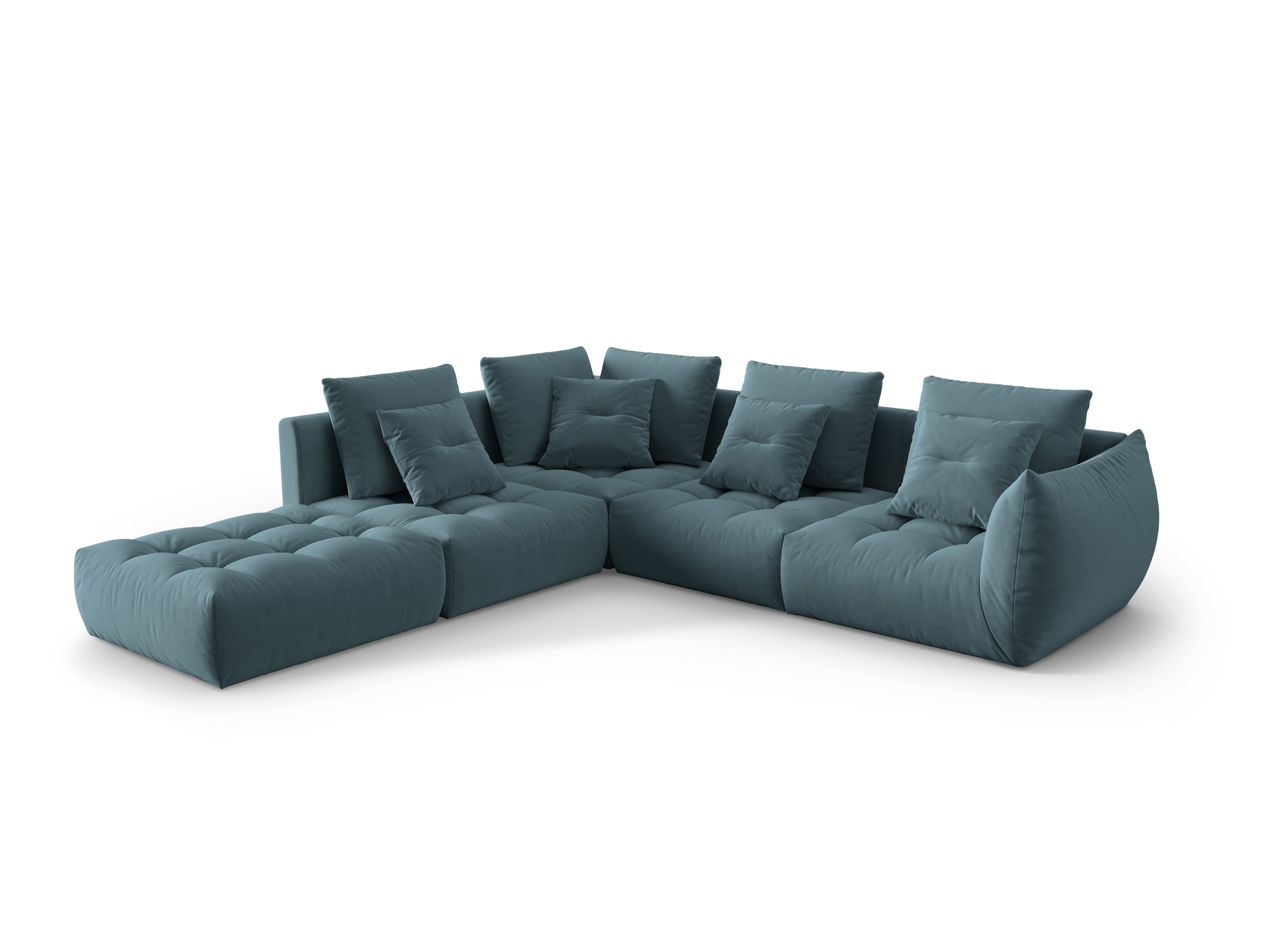 Velvet Modular Left Corner Sofa, "Bloom", 4 Seats, Pastel Blue, 316x310x95
Made in Europe