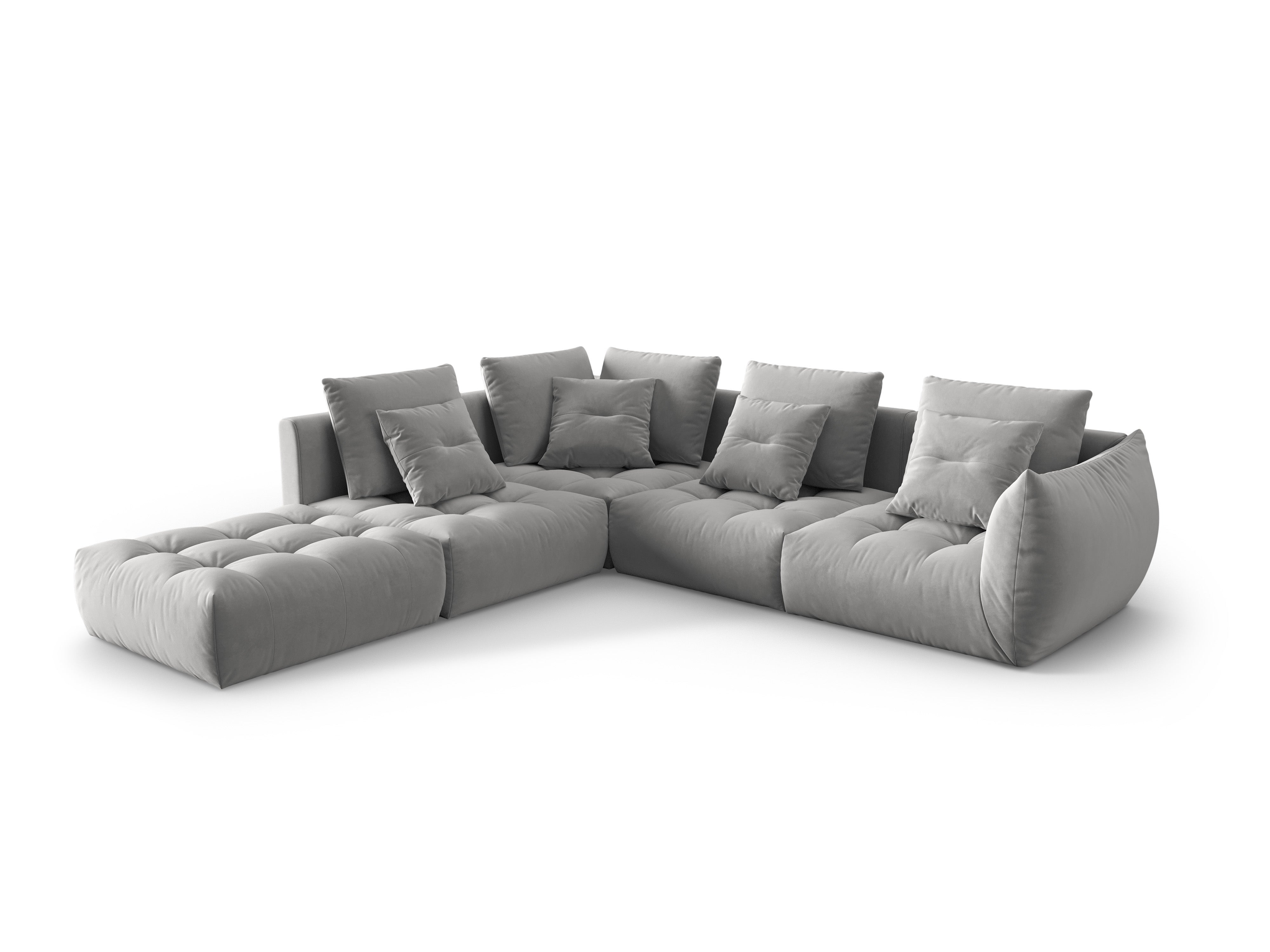 Samt modulares linke Ecksofa, "Bloom", 4 Sitze, Grau, 316x310x95
In Europa gemacht