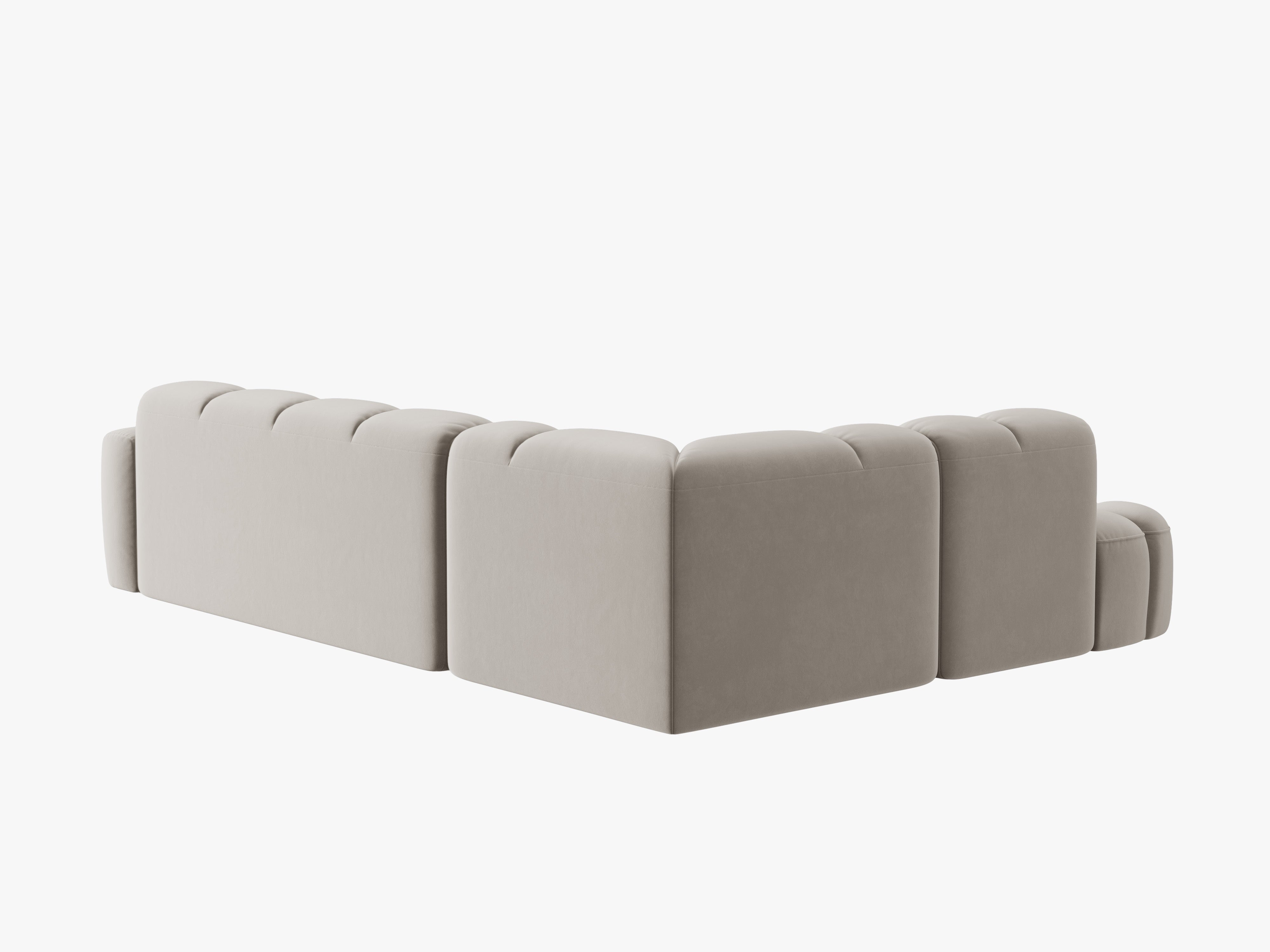 Samt-Ecksofa links LISA hellbeige [Monika] [Julia spr]