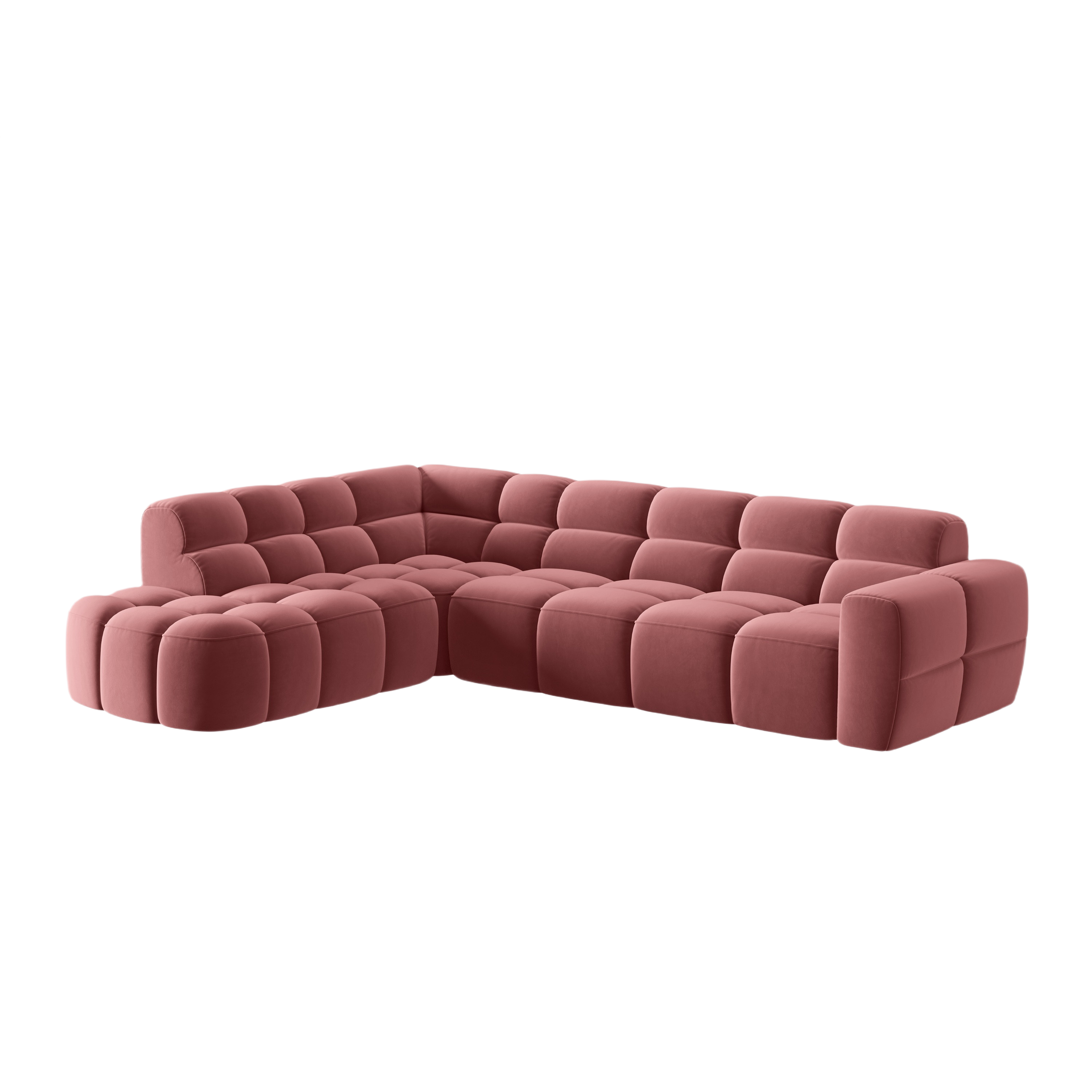 Samt-Ecksofa links LISA rosa [Monika] [Julia spr]